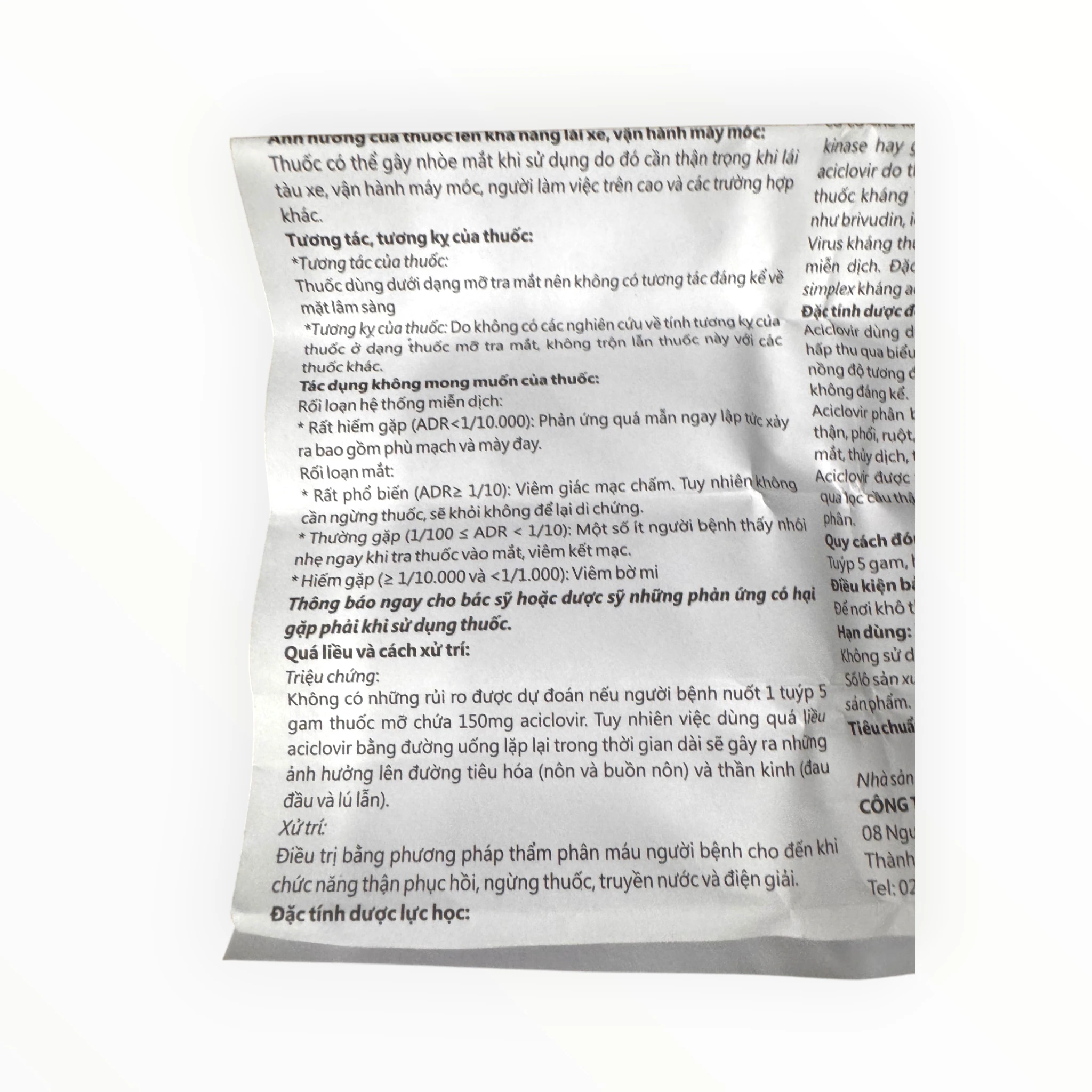 Thuốc mỡ tra mắt Mediclovir Aciclovir 3% (150mg) kháng virus Herpes, trị viêm giác mạc do Herpes simplex (Tuýp 5g) 6 6 Mediclovir