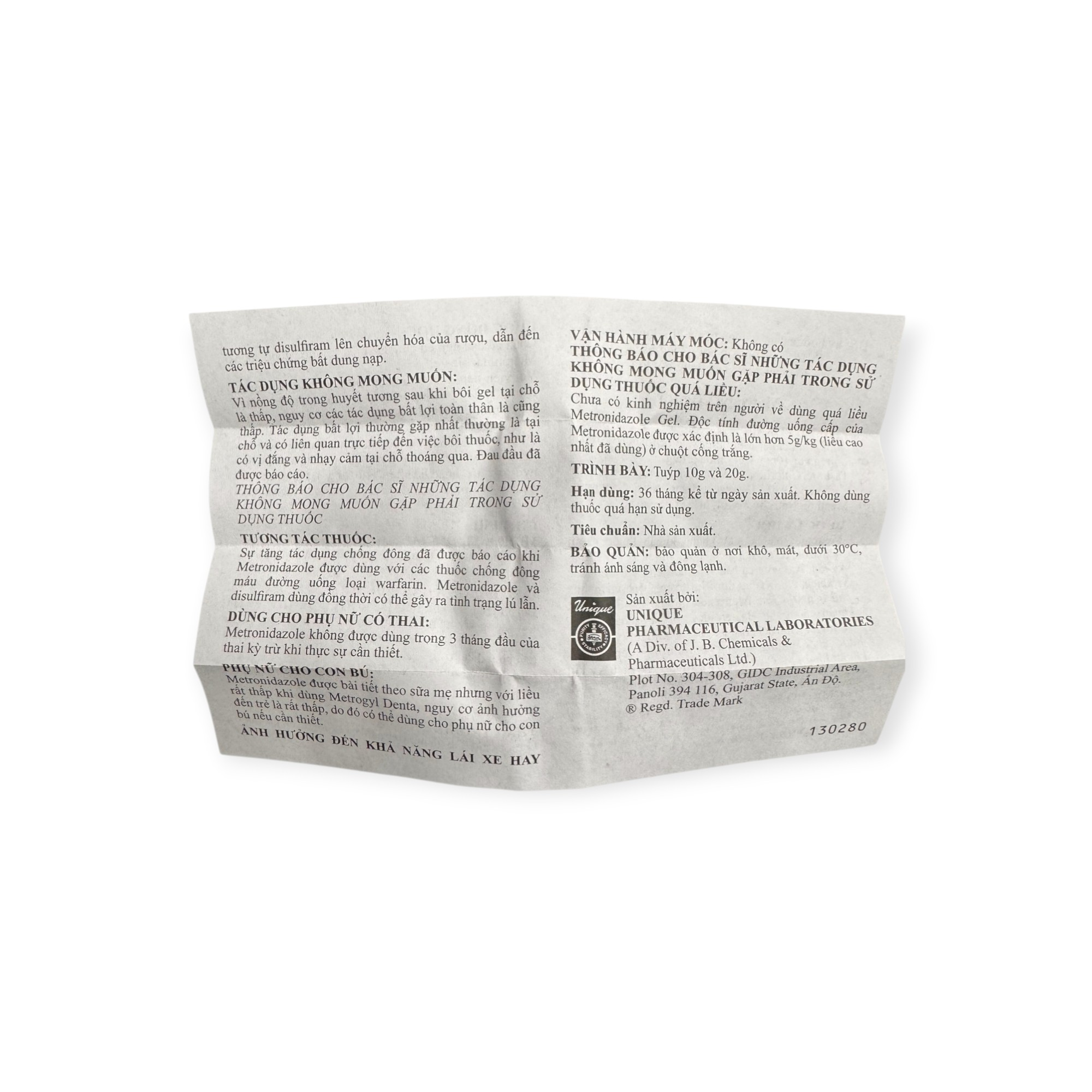Gel Metrogyl Denta Metronidazole 10mg/g, Chlorhexidine gluconate điều trị bệnh nha chu, kháng khuẩn kỵ khí (Tuýp 10g) 6 6 Metrogyl Delto