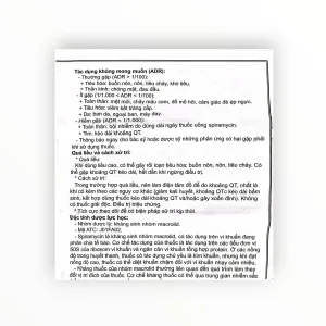 Viên nén bao phim Novomicine 3 Spiramycin 3.000.000 IU kháng khuẩn macrolid, trị nhiễm khuẩn hô hấp, dự phòng viêm màng não (Hộp 2 vỉ x 5 viên nén bao phim) 12 6 Novomicine 3