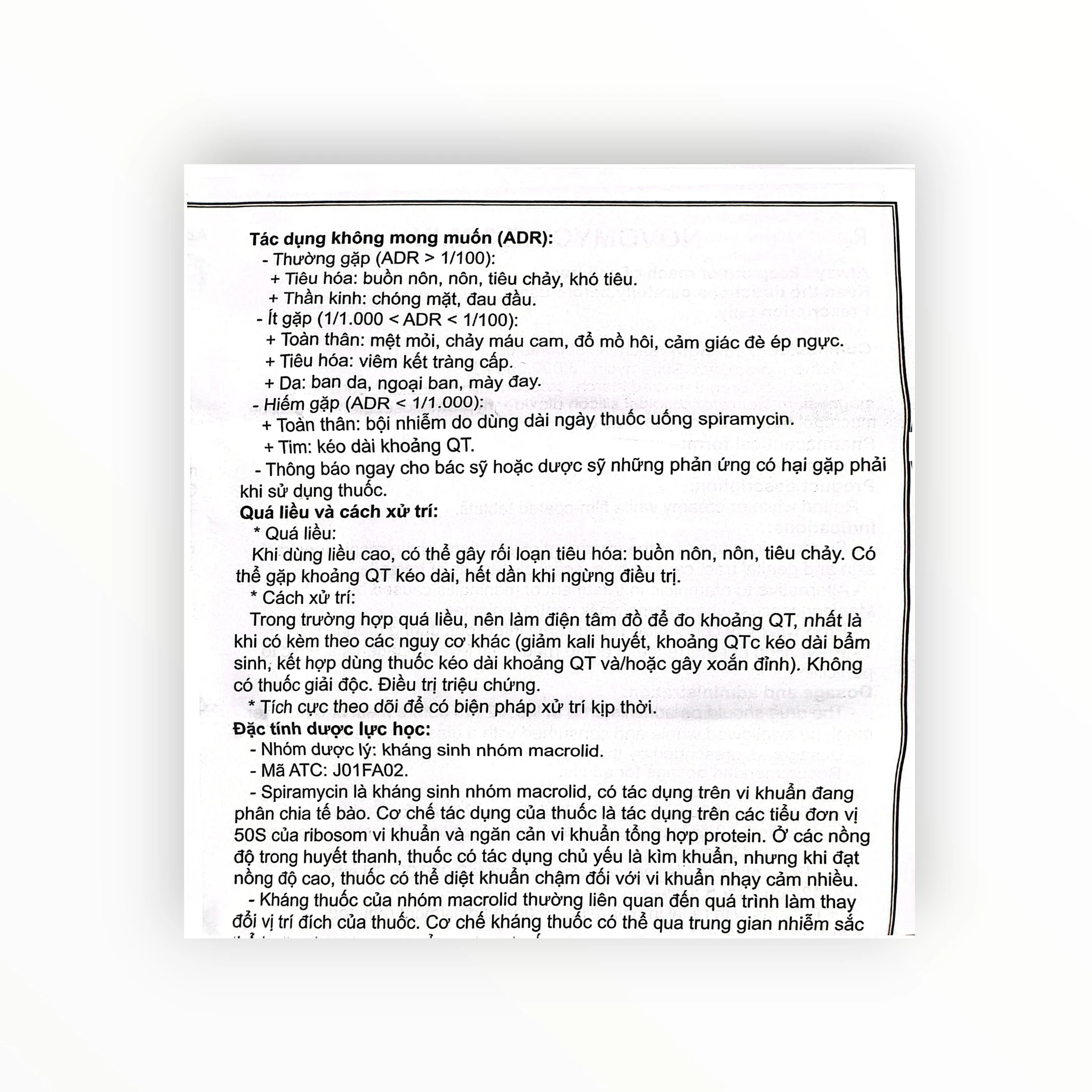 Viên nén bao phim Novomicine 3 Spiramycin 3.000.000 IU kháng khuẩn macrolid, trị nhiễm khuẩn hô hấp, dự phòng viêm màng não (Hộp 2 vỉ x 5 viên nén bao phim) 6 6 Novomicine 3