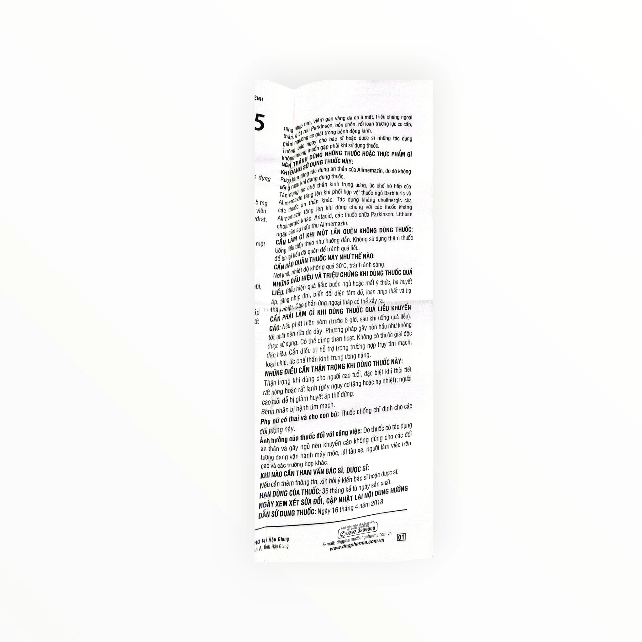 Thuốc AcezinDHG 5mg Alimemazin tartrat điều trị dị ứng và giảm ho (Hộp 2 vỉ x 25 viên) 7 7 Acezin 5