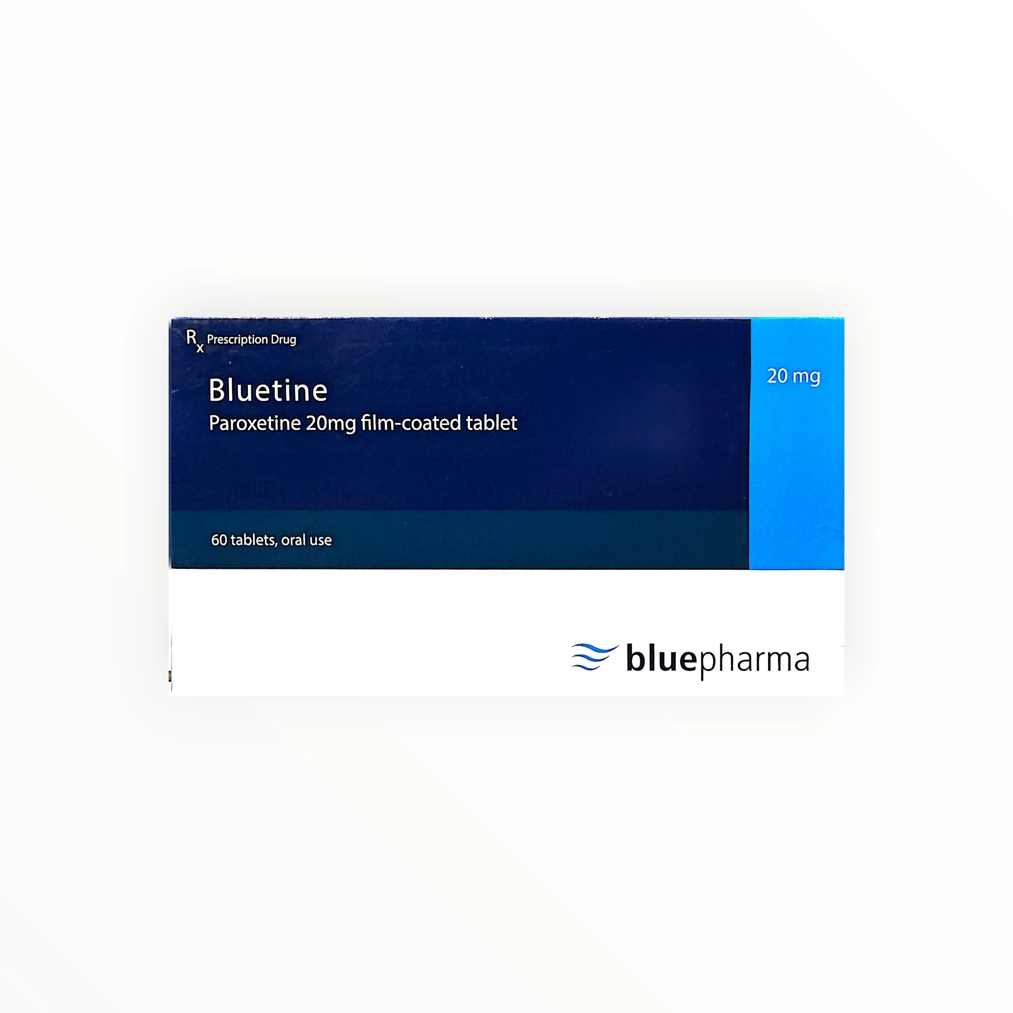 Thuốc Bluetine Paroxetin 20 mg điều trị trầm cảm, rối loạn lo âu, hoảng sợ (Hộp 6 vỉ x 10 viên ) 1 7 Bluetine (Bluetine 20mg)