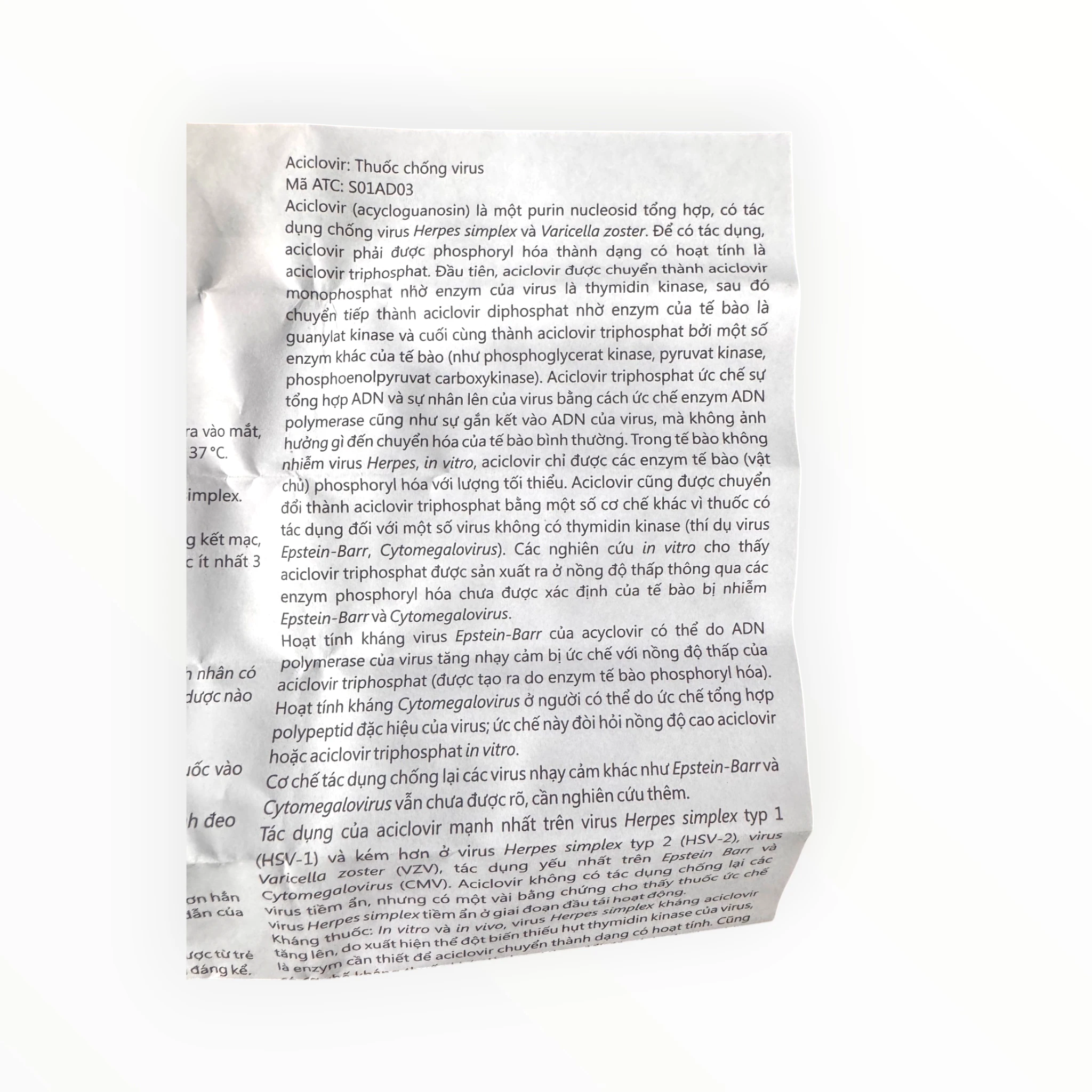 Thuốc mỡ tra mắt Mediclovir Aciclovir 3% (150mg) kháng virus Herpes, trị viêm giác mạc do Herpes simplex (Tuýp 5g) 7 7 Mediclovir