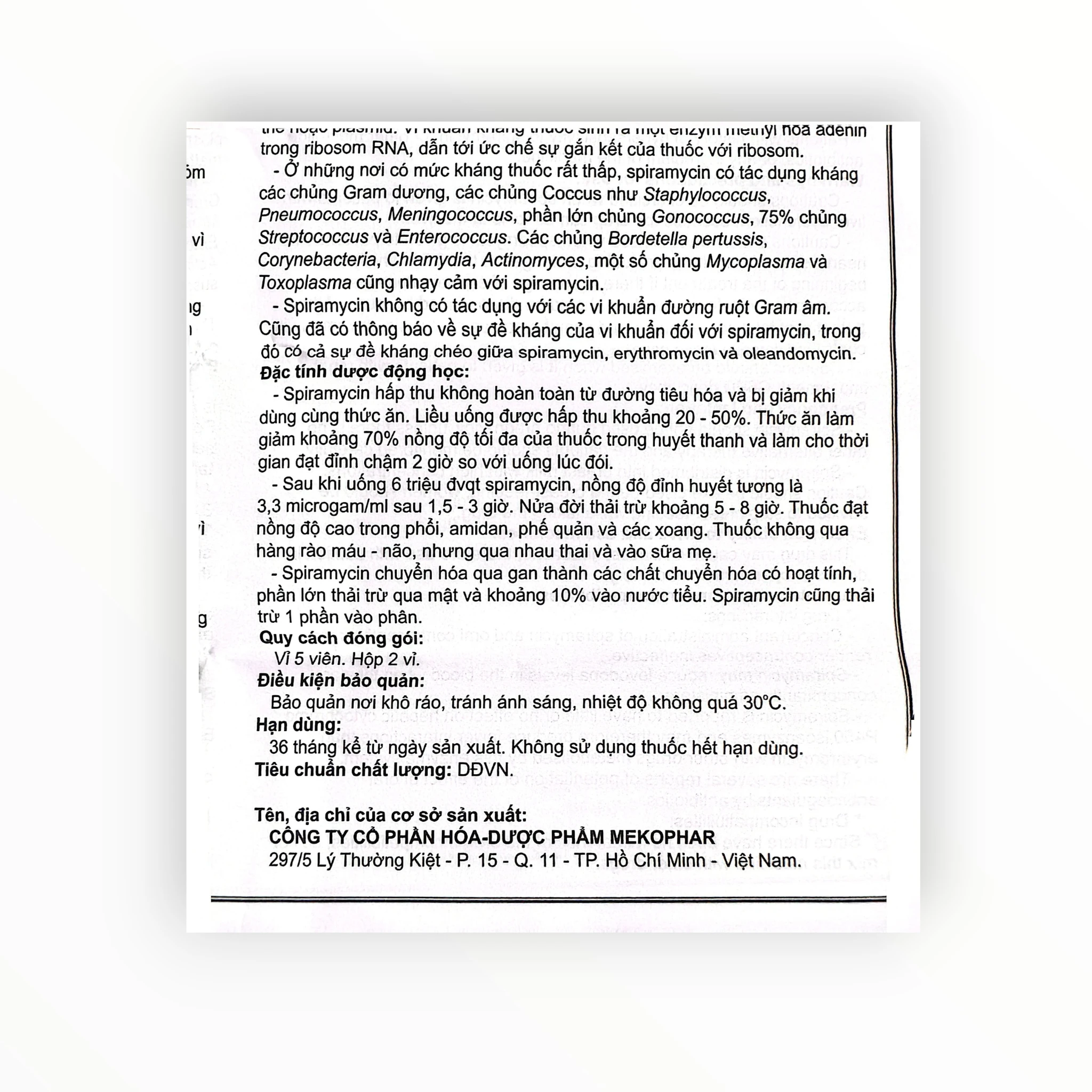 Viên nén bao phim Novomicine 3 Spiramycin 3.000.000 IU kháng khuẩn macrolid, trị nhiễm khuẩn hô hấp, dự phòng viêm màng não (Hộp 2 vỉ x 5 viên nén bao phim) 7 7 Novomicine 3
