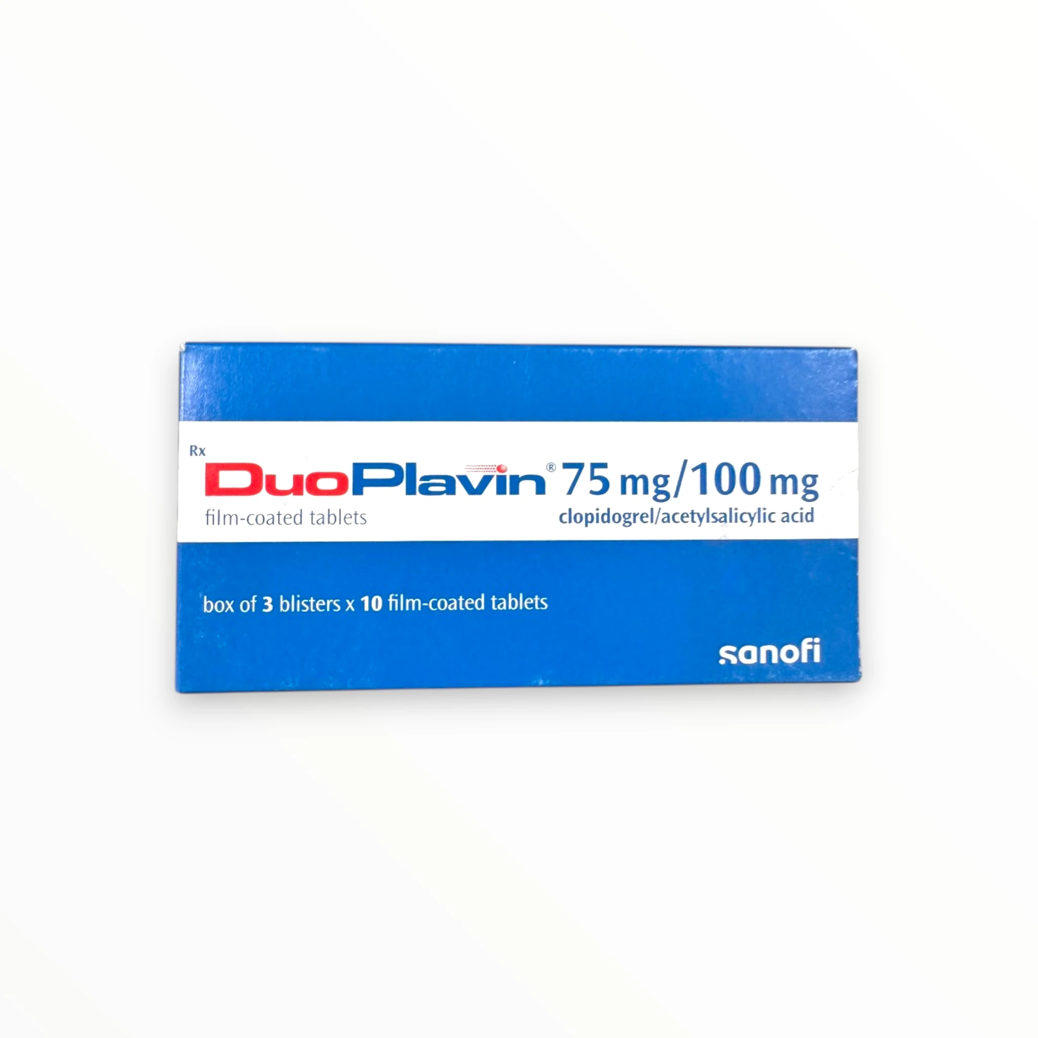 Viên nén bao phim DuoPlavin 75mg/100mg Sanofi Phòng ngừa huyết khối, đau thắt ngực, nhồi máu cơ tim (Hộp 3 vỉ x 10 viên nén bao phim) 1 DuoPlanvin