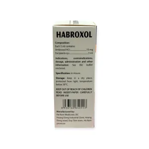 Alternative view of Dung dịch uống Habroxol Dược Hà Nam (Ambroxol 15mg/5ml) tiêu đờm, long đờm (Hộp 1 lọ 100ml)