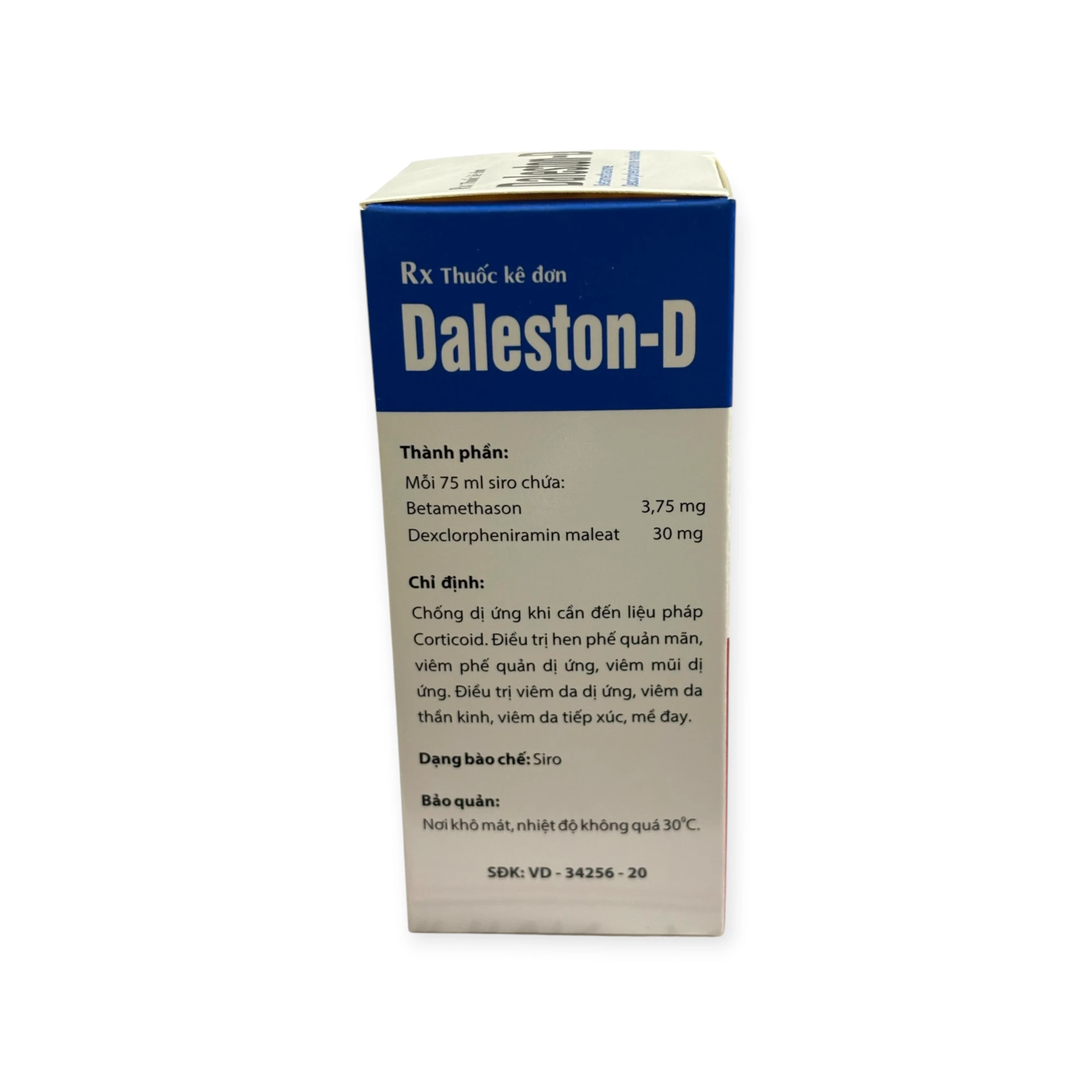Siro Daleston-D Dược Hà Nam (Betamethason, Dexclorpheniramin) chống dị ứng, hen phế quản (Hộp 1 chai 75ml) 3 Siro Daleston-D Dược Hà Nam (Betamethason, Dexclorpheniramin) chống dị ứng, hen phế quản (Hộp 1 chai 75ml) - Ảnh 3