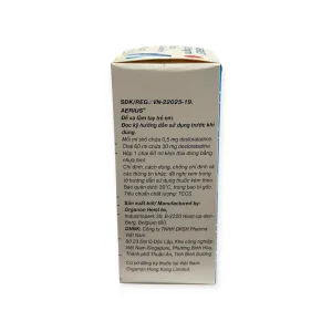 Alternative view of Siro Aerius Organon (Desloratadine 0,5 mg/ml) điều trị viêm mũi dị ứng, mày đay (Hộp 1 chai 60ml)
