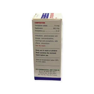 Siro Broncholax OPV (Terbutalin sulfat, Guaifenesin) trị ho do co thắt phế quản (Hộp 1 chai 60ml) 11 IMG 0342 Photoroom
