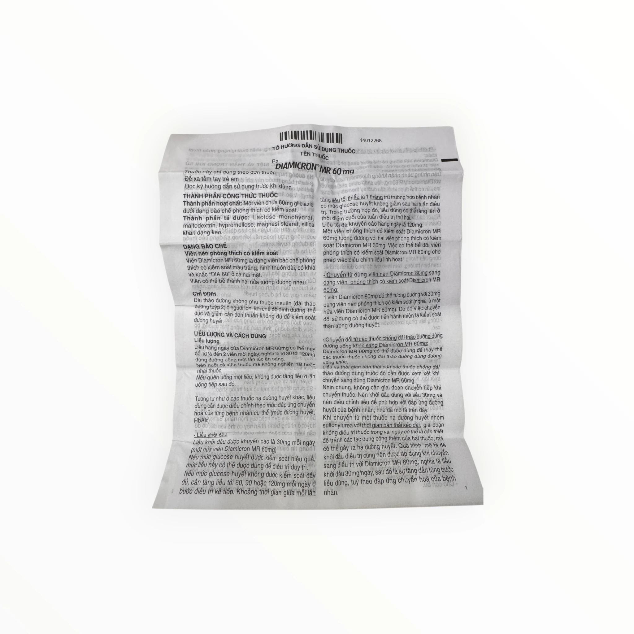 Viên nén phóng thích có kiểm soát Diamicron MR 60mg Gliclazide 60mg Servier điều trị tiểu đường (Hộp 2 vỉ x 15 viên nén phóng thích có kiểm soát) 6 Viên nén phóng thích có kiểm soát Diamicron MR 60mg Gliclazide 60mg Servier điều trị tiểu đường (Hộp 2 vỉ x 15 viên nén phóng thích có kiểm soát) - Ảnh 6