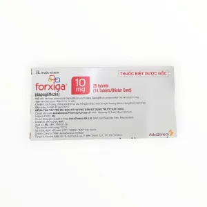Viên nén bao phim Forxiga 10mg Dapagliflozin 10mg AstraZeneca điều trị tiểu đường (Hộp 2 vỉ x 14 viên nén bao phim)
