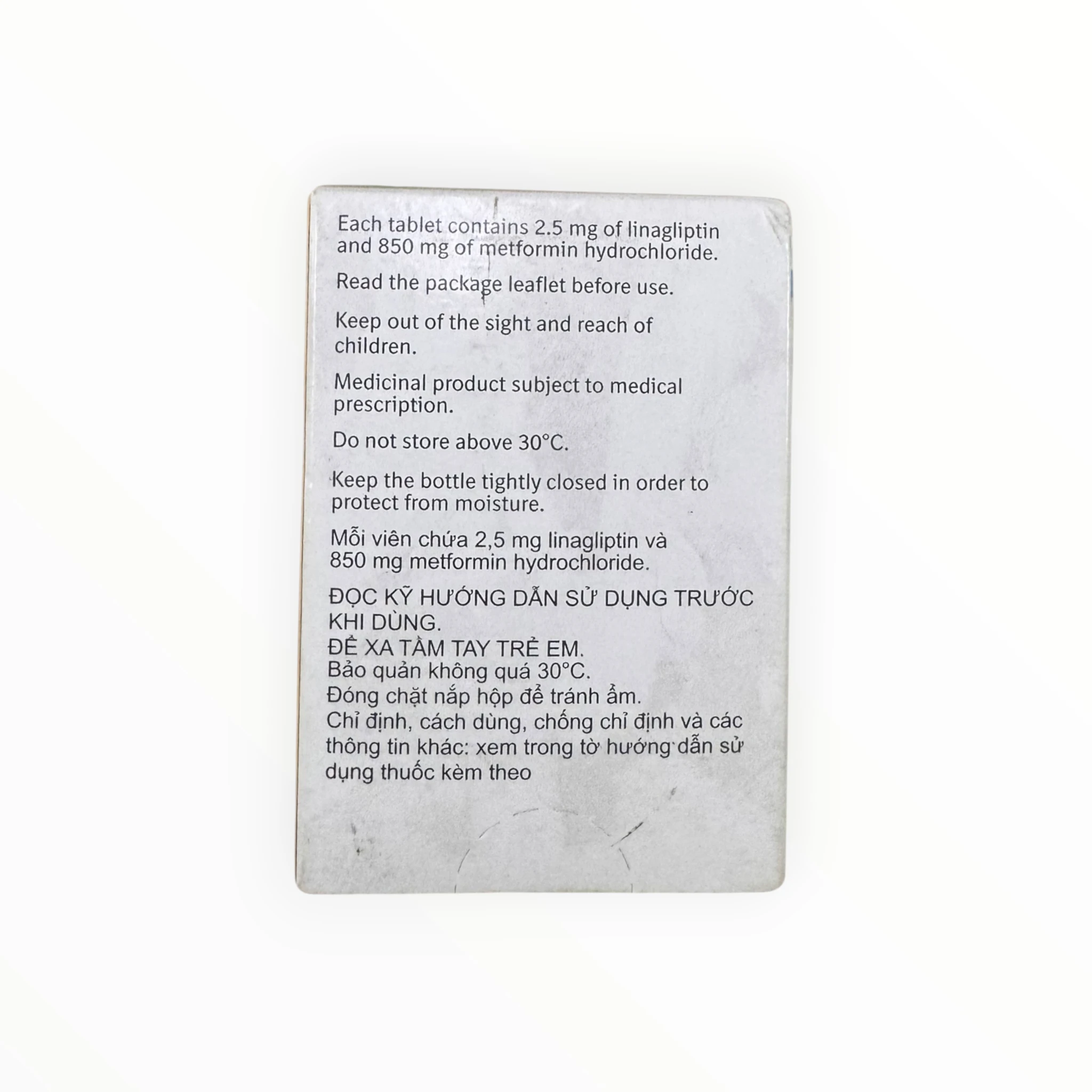 Viên nén bao phim Trajenta Duo 2.5mg/850mg Boehringer Ingelheim Điều trị đái tháo đường type 2 (Hộp 1 lọ 14 viên nén bao phim) 3 IMG 0396 Photoroom