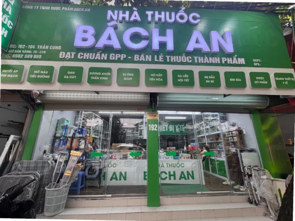 Nhà Thuốc Bách An - Chuỗi nhà thuốc uy tín Hà Nội 7 Mặt tiền Nhà thuốc Bách An 192-194 Trần Cung, đối diện Bệnh viện E