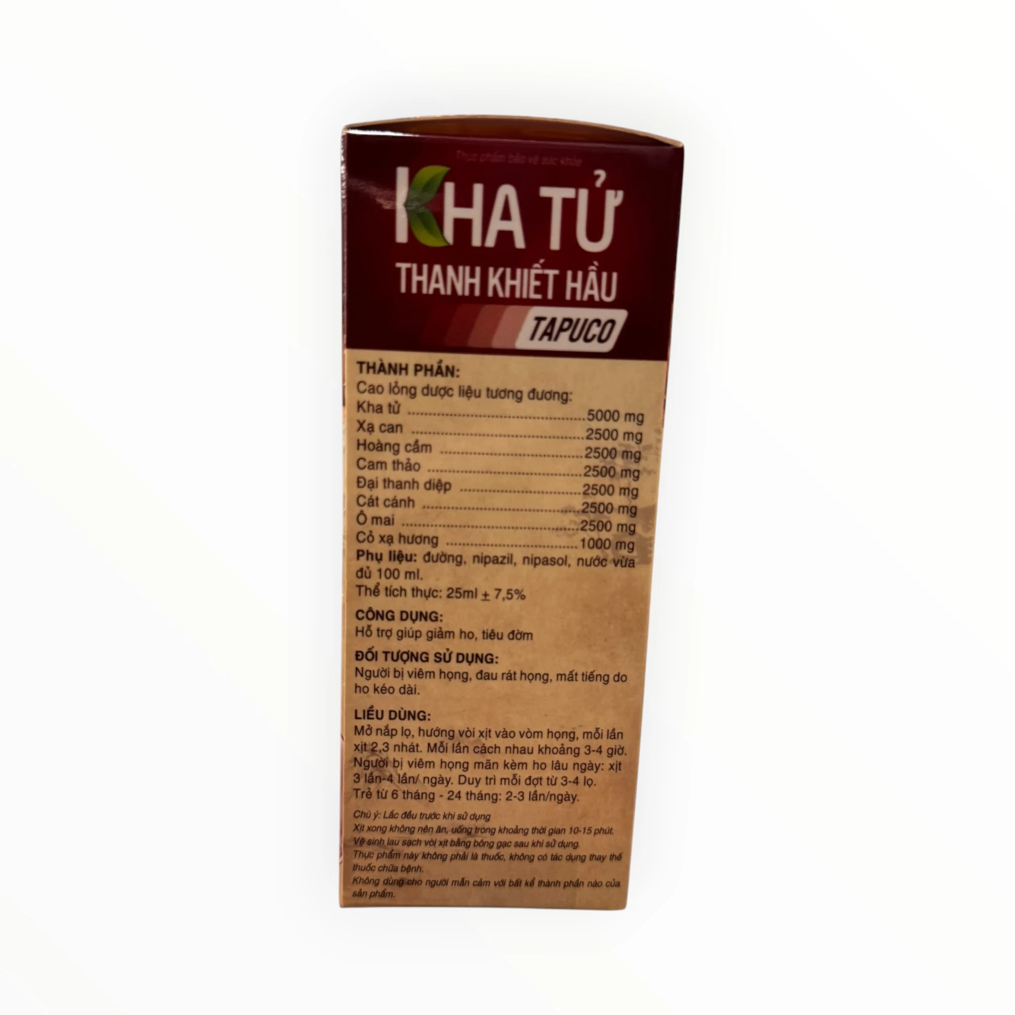 Dung dịch xịt họng Kha Tử Cao lỏng Kha tử, Xạ can, Hoàng cầm, Cam thảo Giảm ho, tiêu đờm (Lọ 25 ml) 3 Kha Tử 3