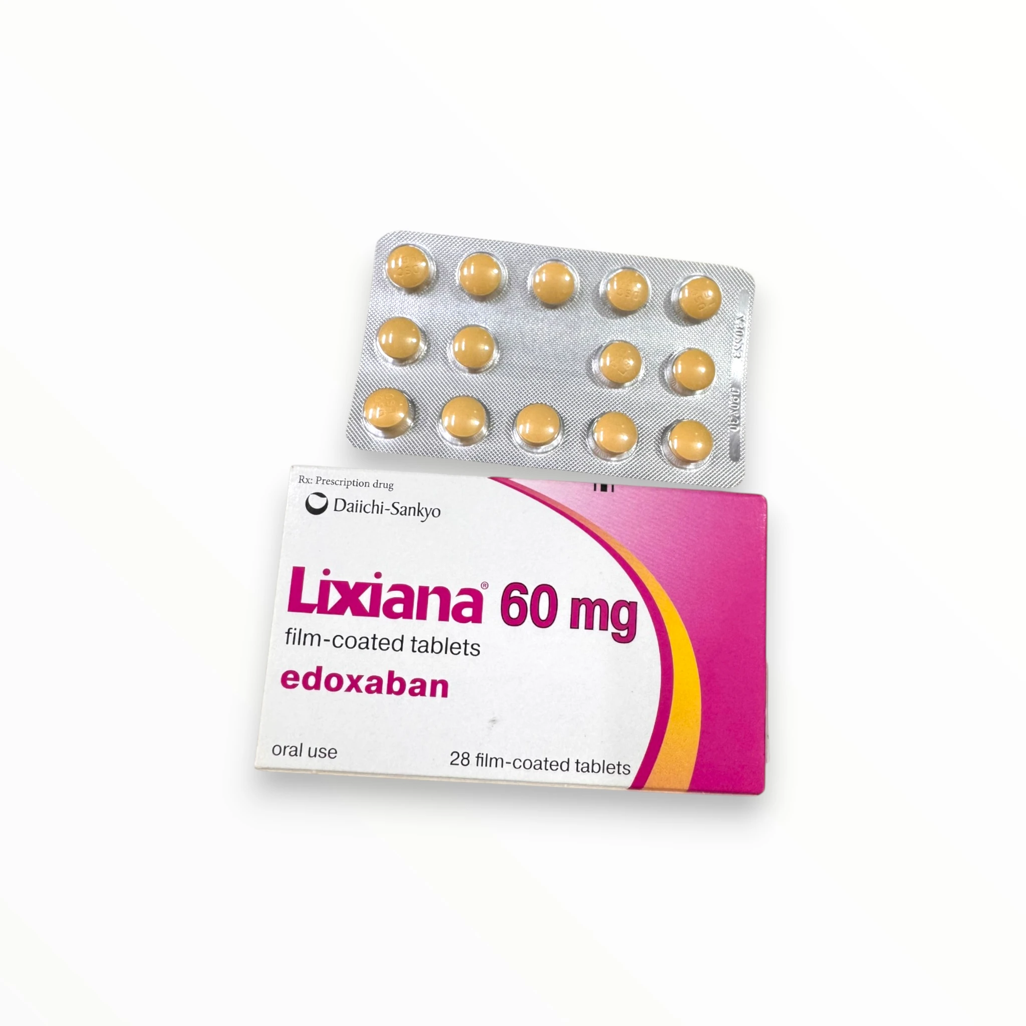 Viên nén bao phim Lixiana 60mg Daiichi Sankyo Dự phòng đột quỵ (NVAF), điều trị và dự phòng DVT/PE (Hộp 2 vỉ x 14 viên nén bao phim) 3 Lixiana (3)