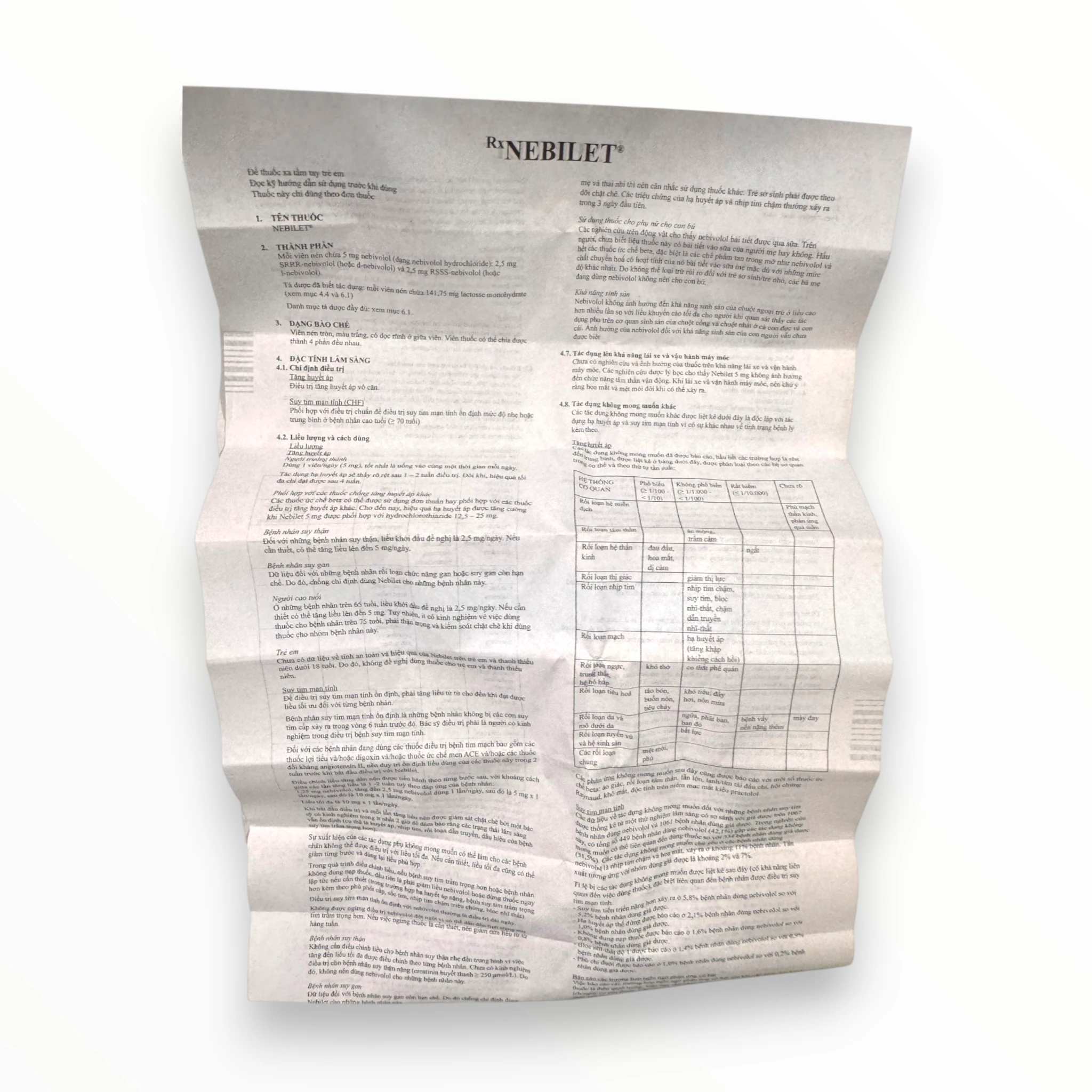 Viên nén Nebilet 5mg Menarini Điều trị tăng huyết áp, suy tim mạn tính (Hộp 1 vỉ x 14 viên nén) 4 Nebilet (4)