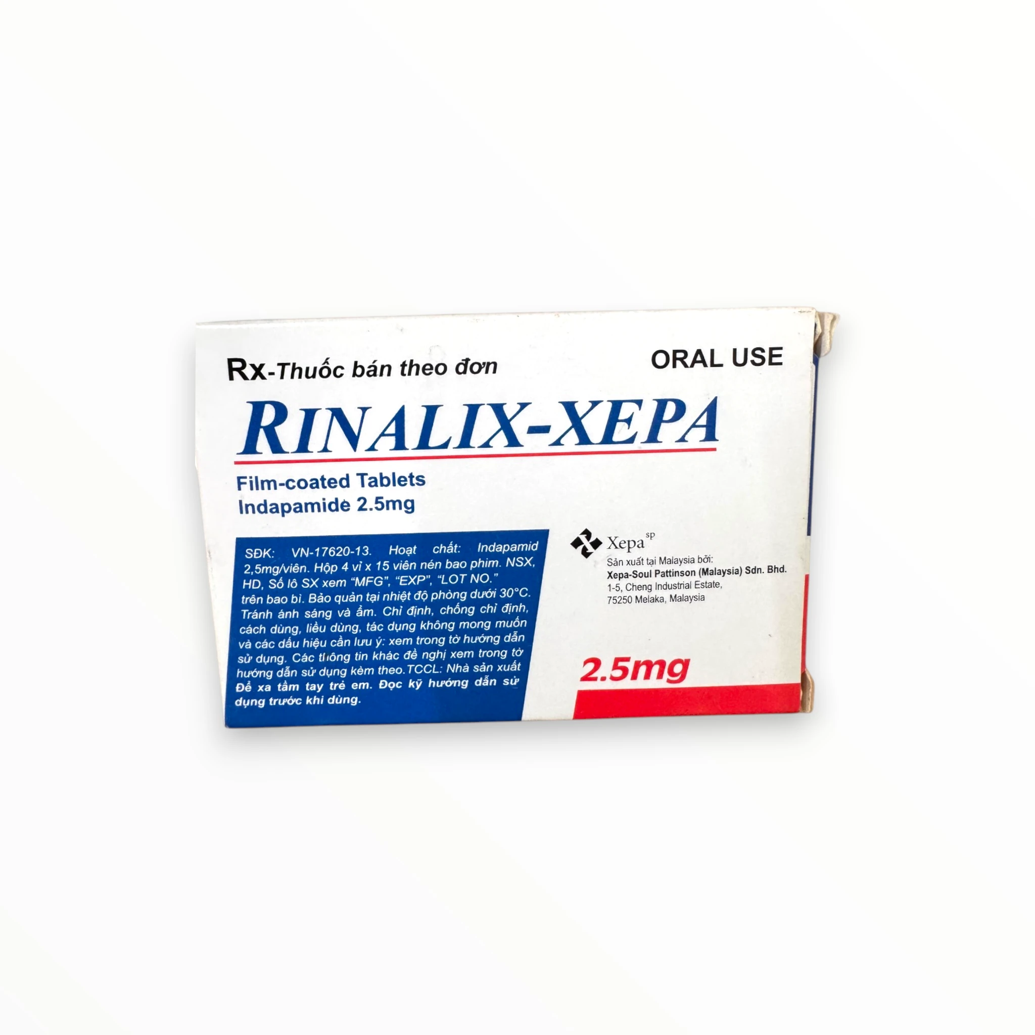Viên nén bao phim Rinalix-Xepa 2.5mg Xepa-Soul Pattinson Điều trị tăng huyết áp (Hộp 4 vỉ x 15 viên nén bao phim) 2 Rinalix xepa (2)