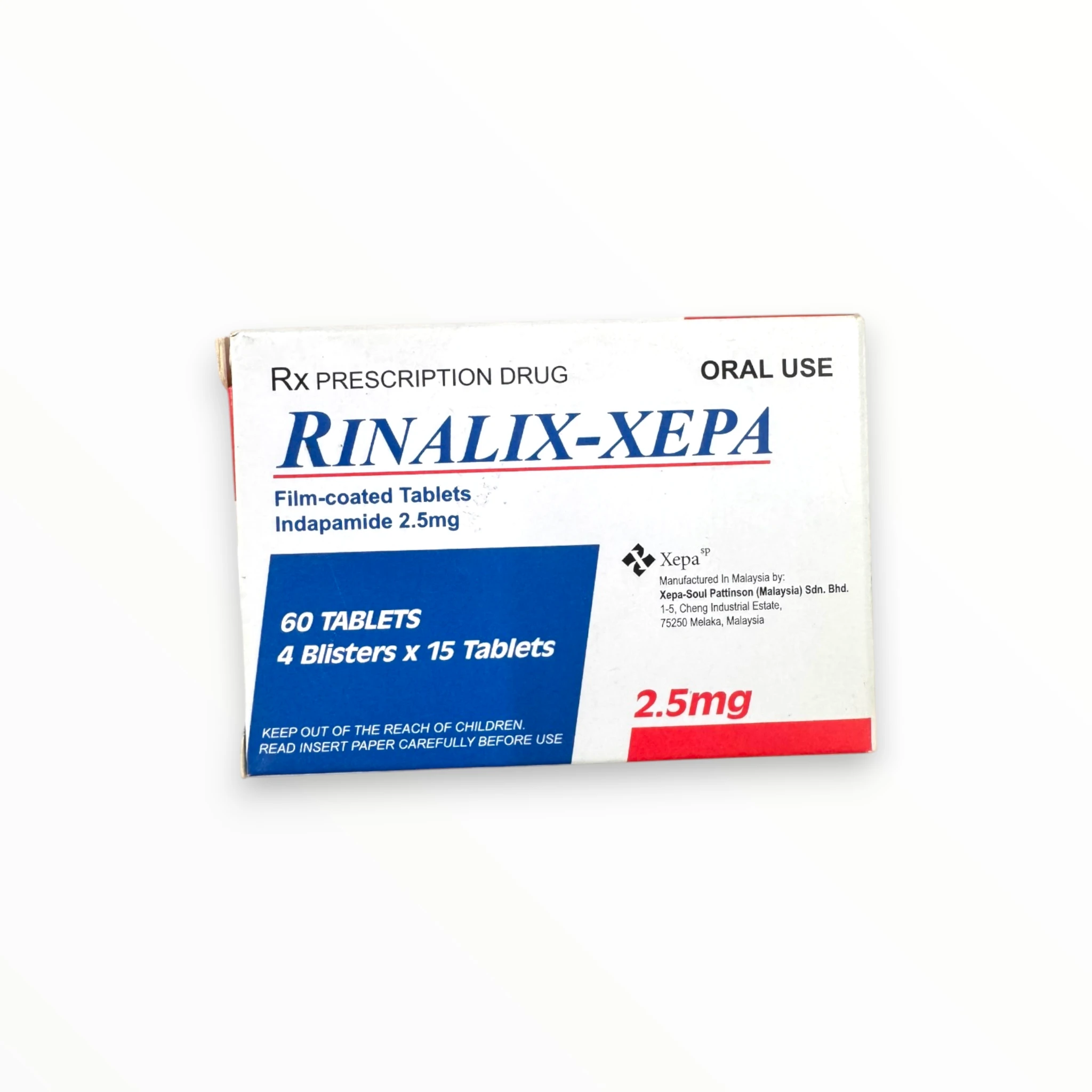 Viên nén bao phim Rinalix-Xepa 2.5mg Xepa-Soul Pattinson Điều trị tăng huyết áp (Hộp 4 vỉ x 15 viên nén bao phim) 1 Rinalix xepa