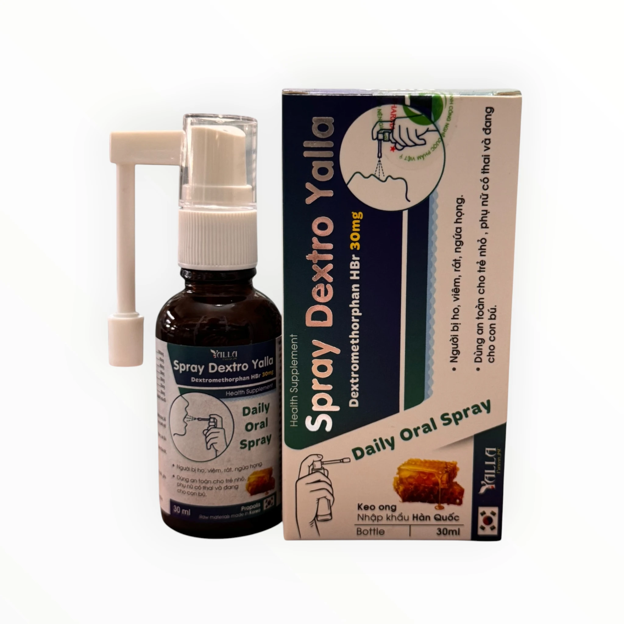 Dung dịch xịt miệng họng Spray Dextro Yalla Keo onggiảm ho, đau rát họng (Chai 30 ml) 1 Spray Dextro Yalla 1 (2)