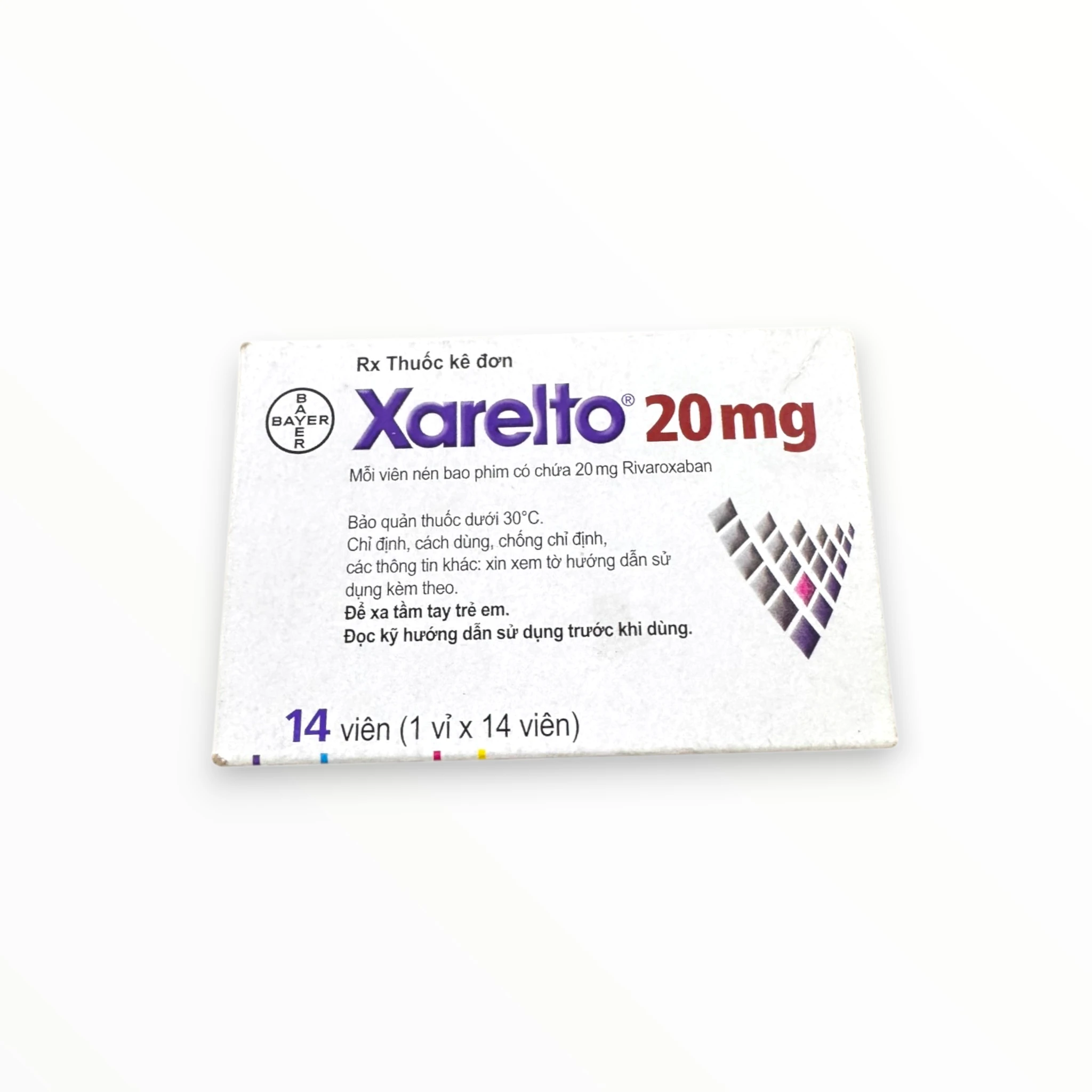 Viên nén bao phim Xarelto 20mg Bayer Dự phòng đột quỵ, điều trị DVT/PE (Hộp 1 vỉ x 14 viên nén bao phim) 2 Xarelto 20mg (5)