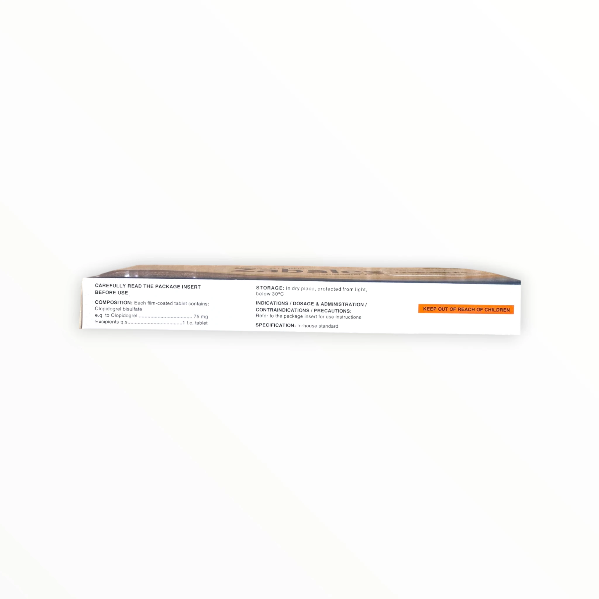 Viên nén bao phim Zabales 75mg DAVIPHARM Dự phòng nhồi máu cơ tim, đột quỵ, bệnh mạch máu ngoại biên (Hộp 2 vỉ x 14 viên nén bao phim) 3 Zabales 75mg (3)