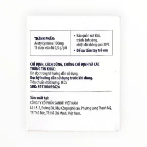 Thuốc cốm Acemuc Kids Acetylcysteine 100mg - Long đờm, tiêu nhầy, giảm ho (Hộp 30 gói x 0,5g) - vỉ 1