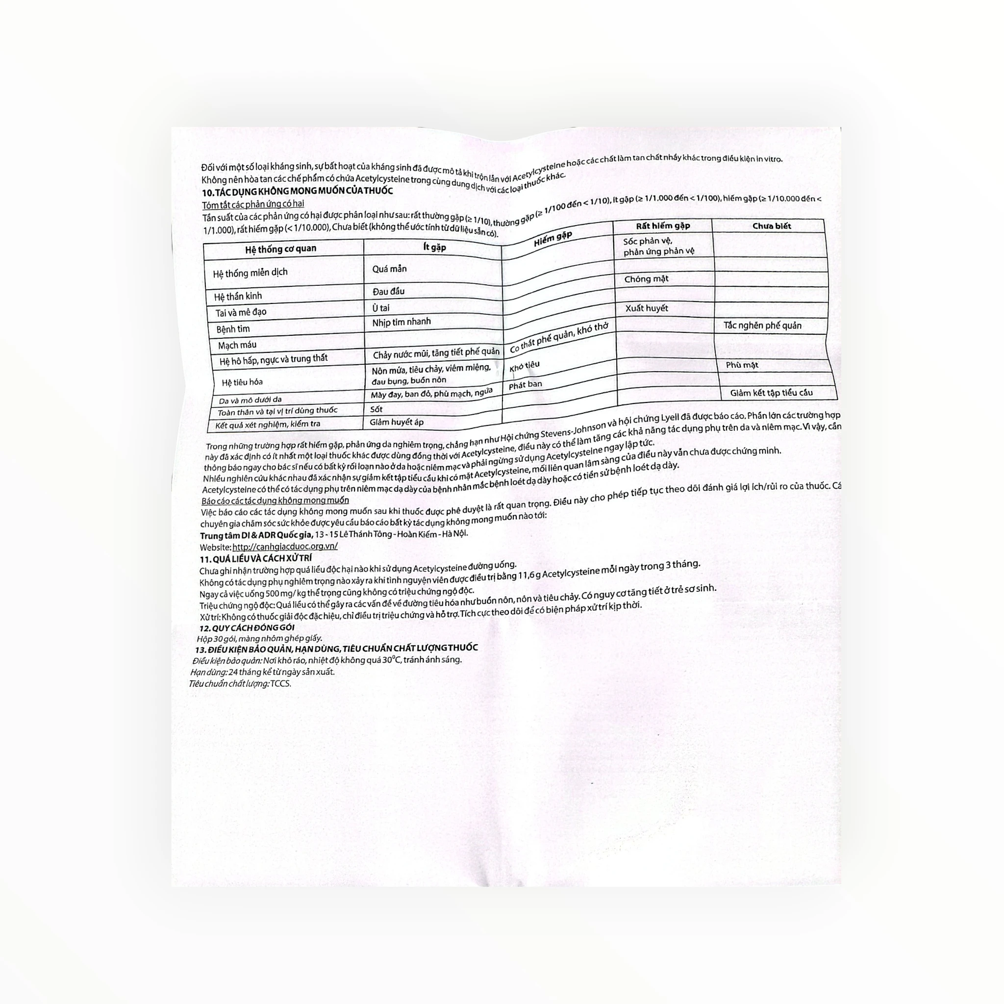 Thuốc cốm Acetylcystein SOHA 100 Sachet 100mg tiêu chất nhầy đường hô hấp (Hộp 30 gói x 0,5g) 6 Thuốc cốm Acetylcystein SOHA 100 Sachet 100mg tiêu chất nhầy đường hô hấp (Hộp 30 gói x 0,5g) - tờ hướng dẫn sử dụng 2
