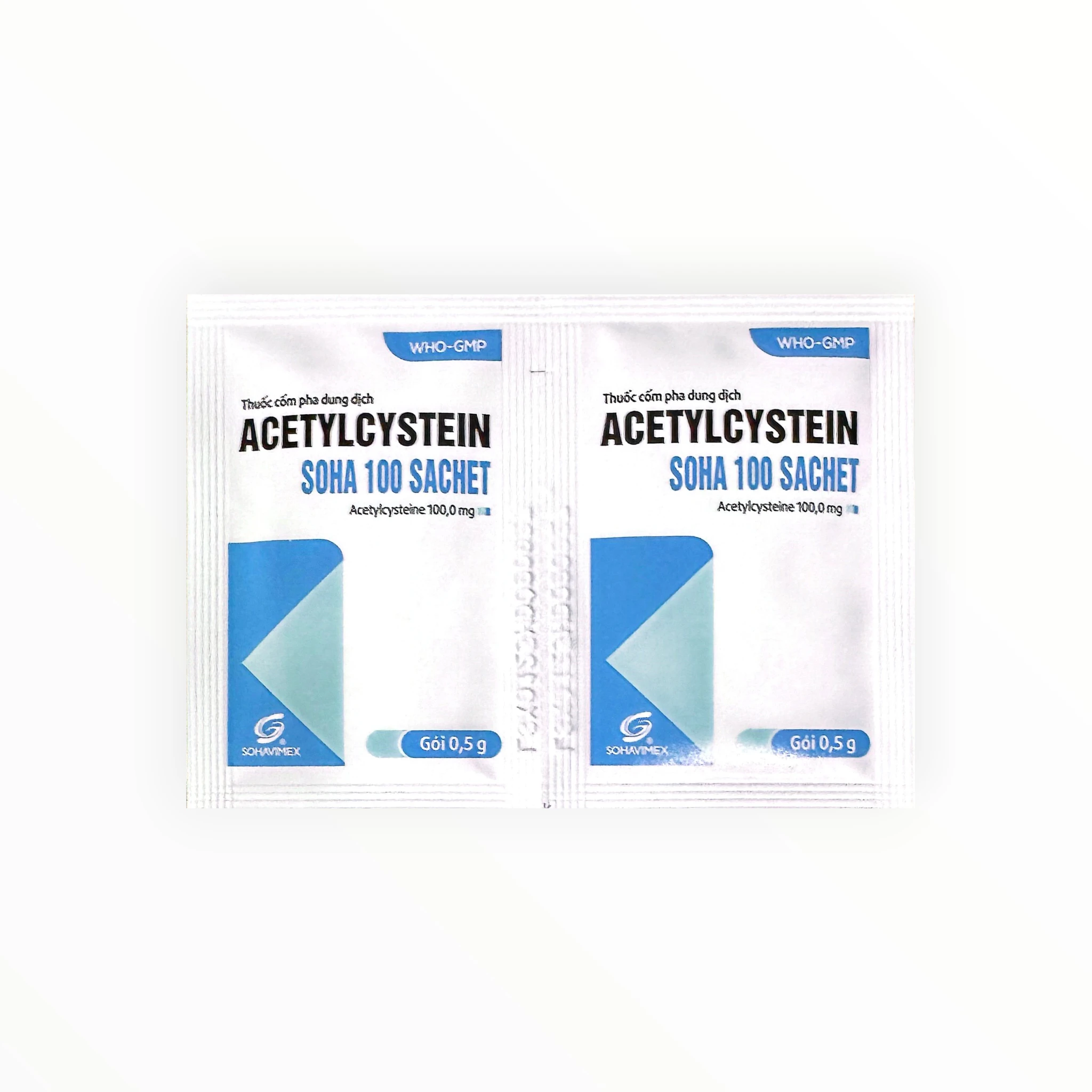 Thuốc cốm Acetylcystein SOHA 100 Sachet 100mg tiêu chất nhầy đường hô hấp (Hộp 30 gói x 0,5g) 4 Thuốc cốm Acetylcystein SOHA 100 Sachet 100mg tiêu chất nhầy đường hô hấp (Hộp 30 gói x 0,5g) - vỉ 1