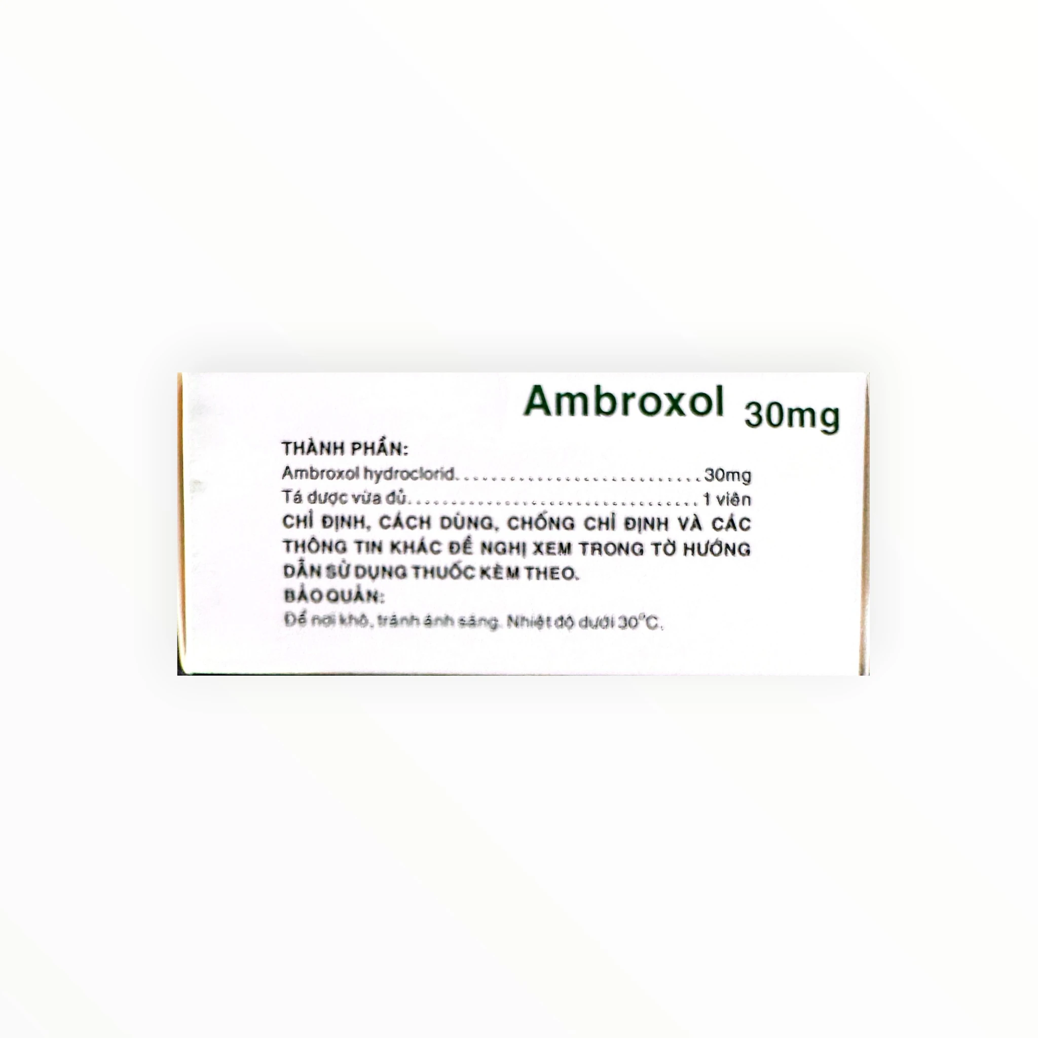 Thuốc Ambroxol 30mg Tipharco trị rối loạn tiết dịch phế quản (Hộp 10 vỉ x 10 viên) 2 Thuốc Ambroxol 30mg Tipharco trị rối loạn tiết dịch phế quản (Hộp 10 vỉ x 10 viên) - hộp 2