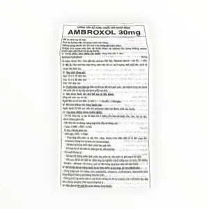 Thuốc Ambroxol 30mg Tipharco trị rối loạn tiết dịch phế quản (Hộp 10 vỉ x 10 viên) 10 Thuốc Ambroxol 30mg Tipharco trị rối loạn tiết dịch phế quản (Hộp 10 vỉ x 10 viên) - tờ hướng dẫn sử dụng 1