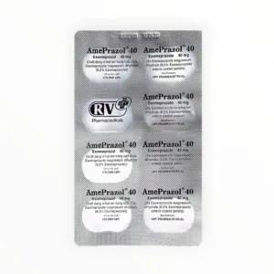 Thuốc AmePrazol 40 Esomeprazole điều trị viêm thực quản trào ngược (Hộp 2 vỉ x 7 viên) 9 AmePrazol 40 - vỉ 1