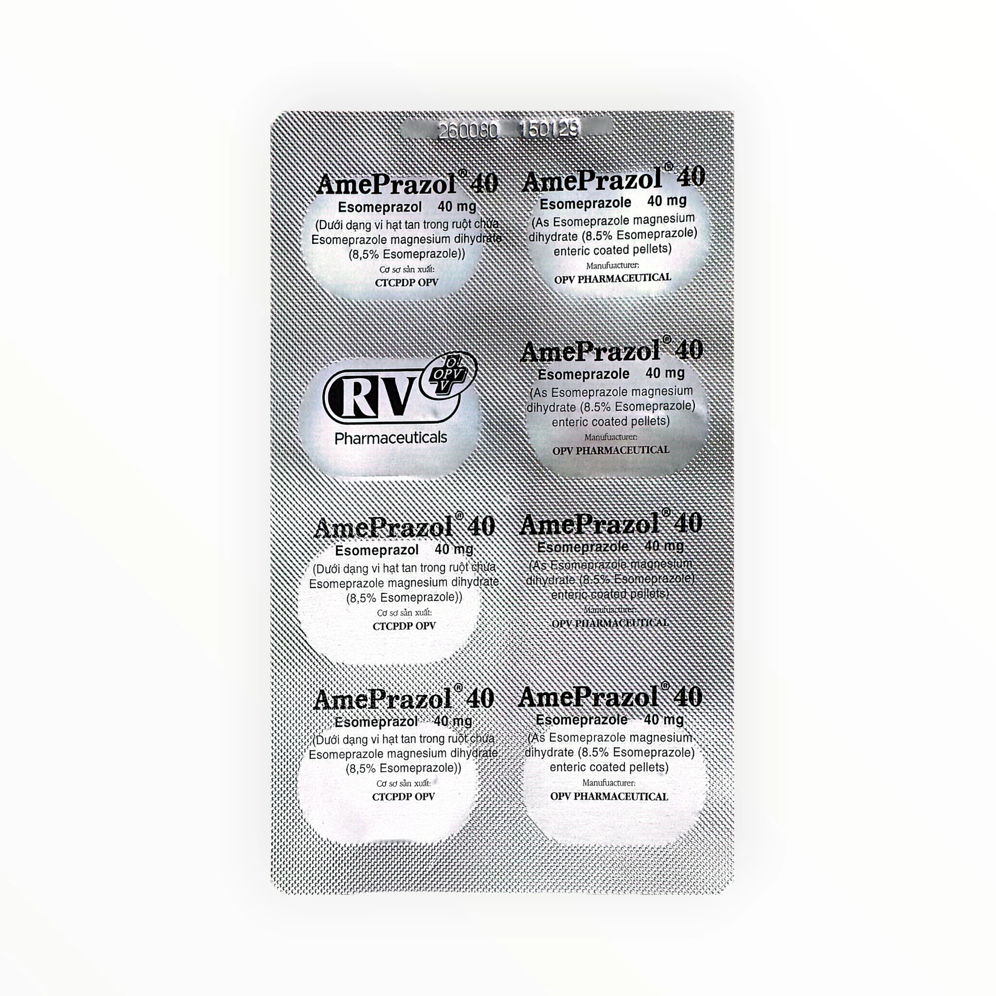 Thuốc AmePrazol 40 Esomeprazole điều trị viêm thực quản trào ngược (Hộp 2 vỉ x 7 viên) 3 AmePrazol 40 - vỉ 1