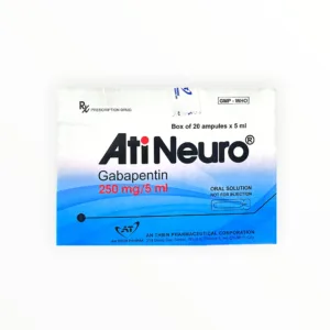 Thuốc dung dịch uống Ati Neuro Gabapentin 250mg/5ml điều trị động kinh, đau thần kinh ngoại vi (Hộp 20 ống x 5ml) - hộp 1