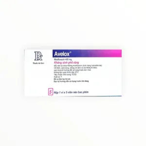 Thuốc Avelox 400mg Moxifloxacin điều trị nhiễm khuẩn đường hô hấp, da và mô mềm, ổ bụng, viêm vùng chậu (Hộp 1 vỉ x 5 viên) - hộp 2