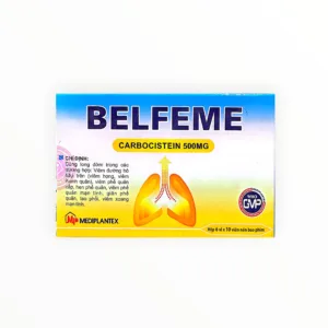 Thuốc Belfeme Carbocistein 500mg long đờm viêm đường hô hấp (Hộp 6 vỉ x 10 viên) - hộp 1