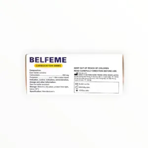 Thuốc Belfeme Carbocistein 500mg long đờm viêm đường hô hấp (Hộp 6 vỉ x 10 viên) 7 Thuốc Belfeme Carbocistein 500mg long đờm viêm đường hô hấp (Hộp 6 vỉ x 10 viên) - hộp 3