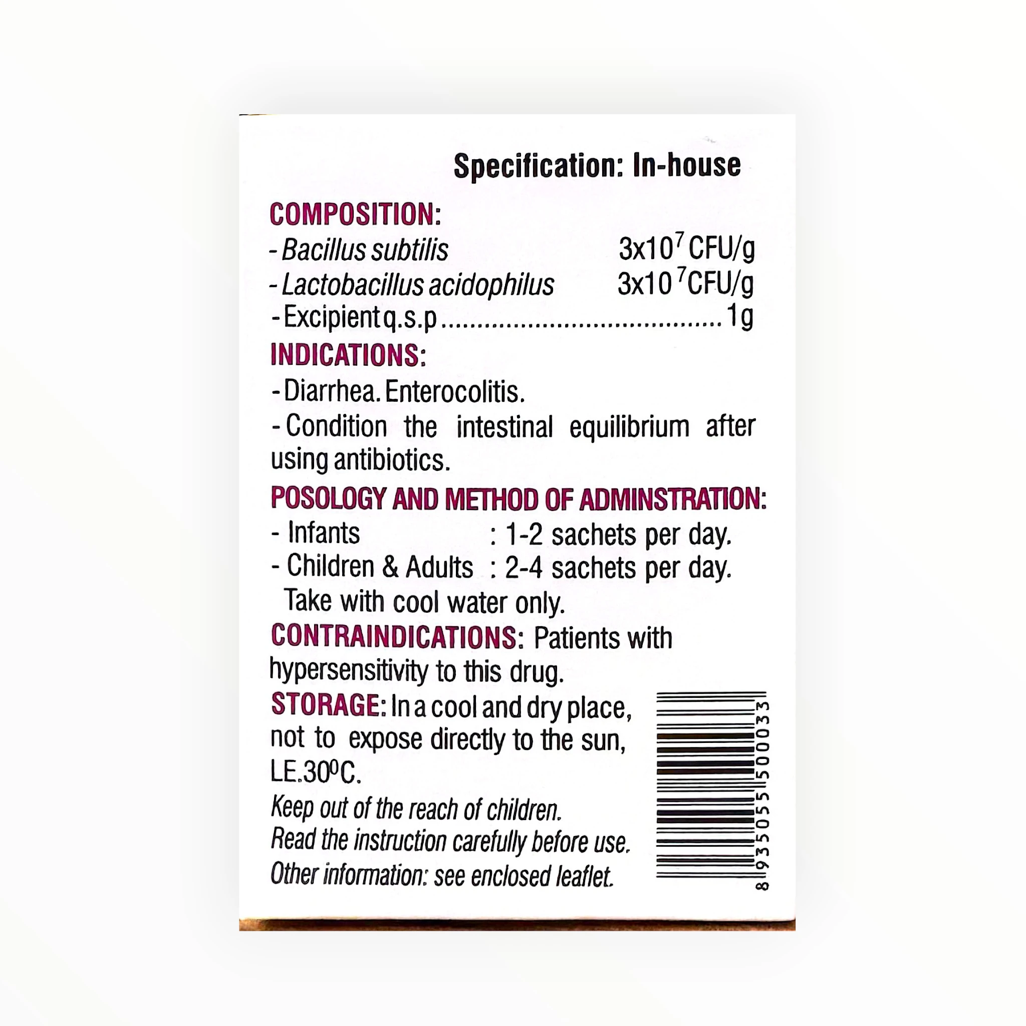 Thuốc bột Biosubtyl DL điều trị tiêu chảy, viêm đại tràng, rối loạn tiêu hóa (Hộp 25 gói x 1g) 2 Biosubtyl DL - hộp 2