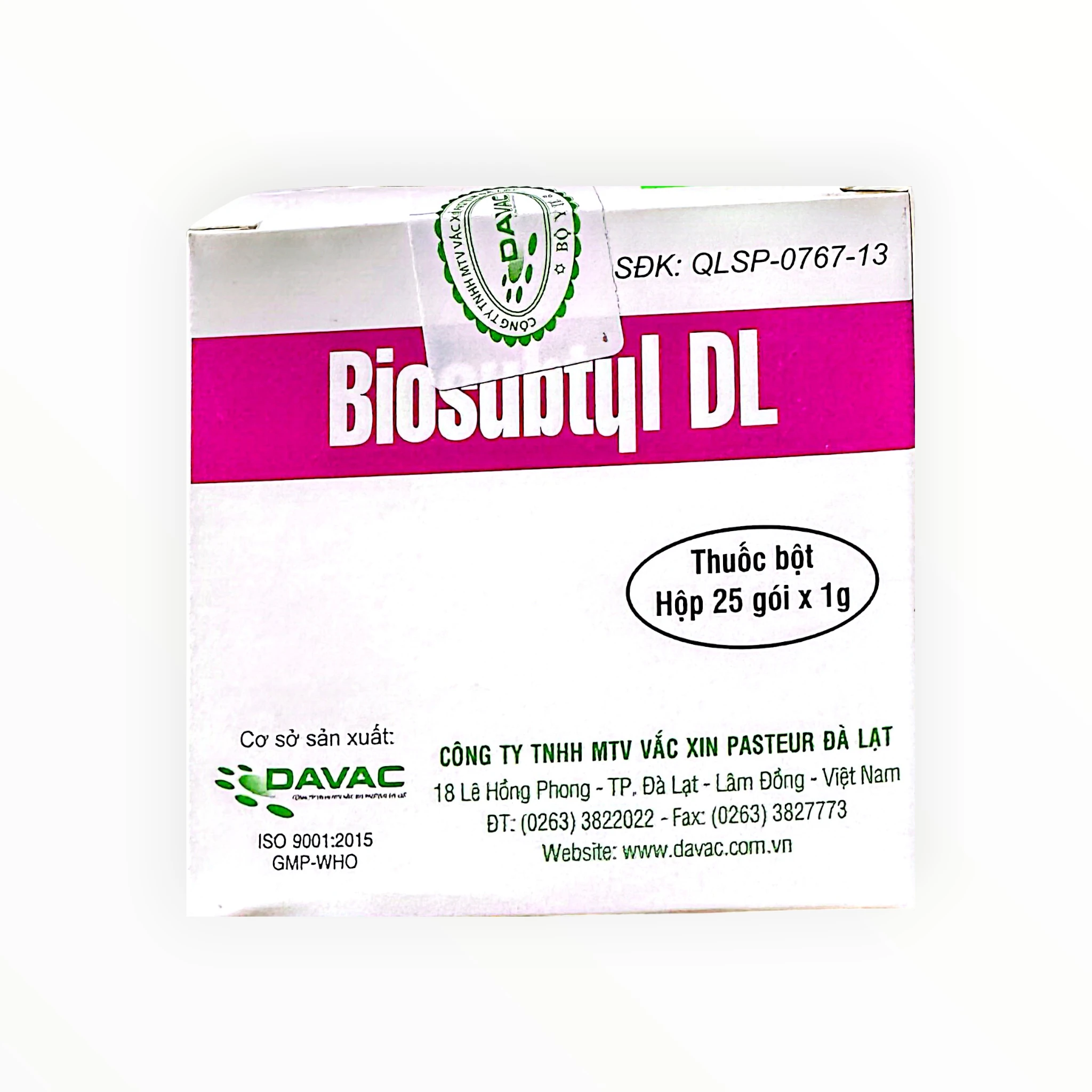 Thuốc bột Biosubtyl DL điều trị tiêu chảy, viêm đại tràng, rối loạn tiêu hóa (Hộp 25 gói x 1g) 4 Biosubtyl DL - hộp 4
