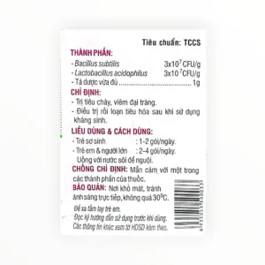 Thuốc bột Biosubtyl DL điều trị tiêu chảy, viêm đại tràng, rối loạn tiêu hóa (Hộp 25 gói x 1g) 10 Biosubtyl DL - hộp 5