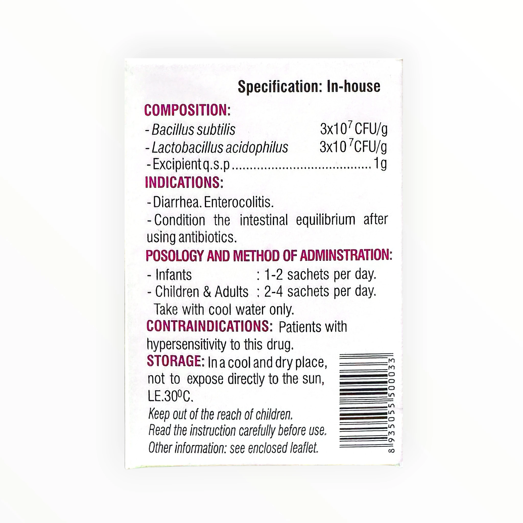 Thuốc bột Biosubtyl DL điều trị tiêu chảy, viêm đại tràng, rối loạn tiêu hóa (Hộp 25 gói x 1g) 6 Biosubtyl DL - hộp 6