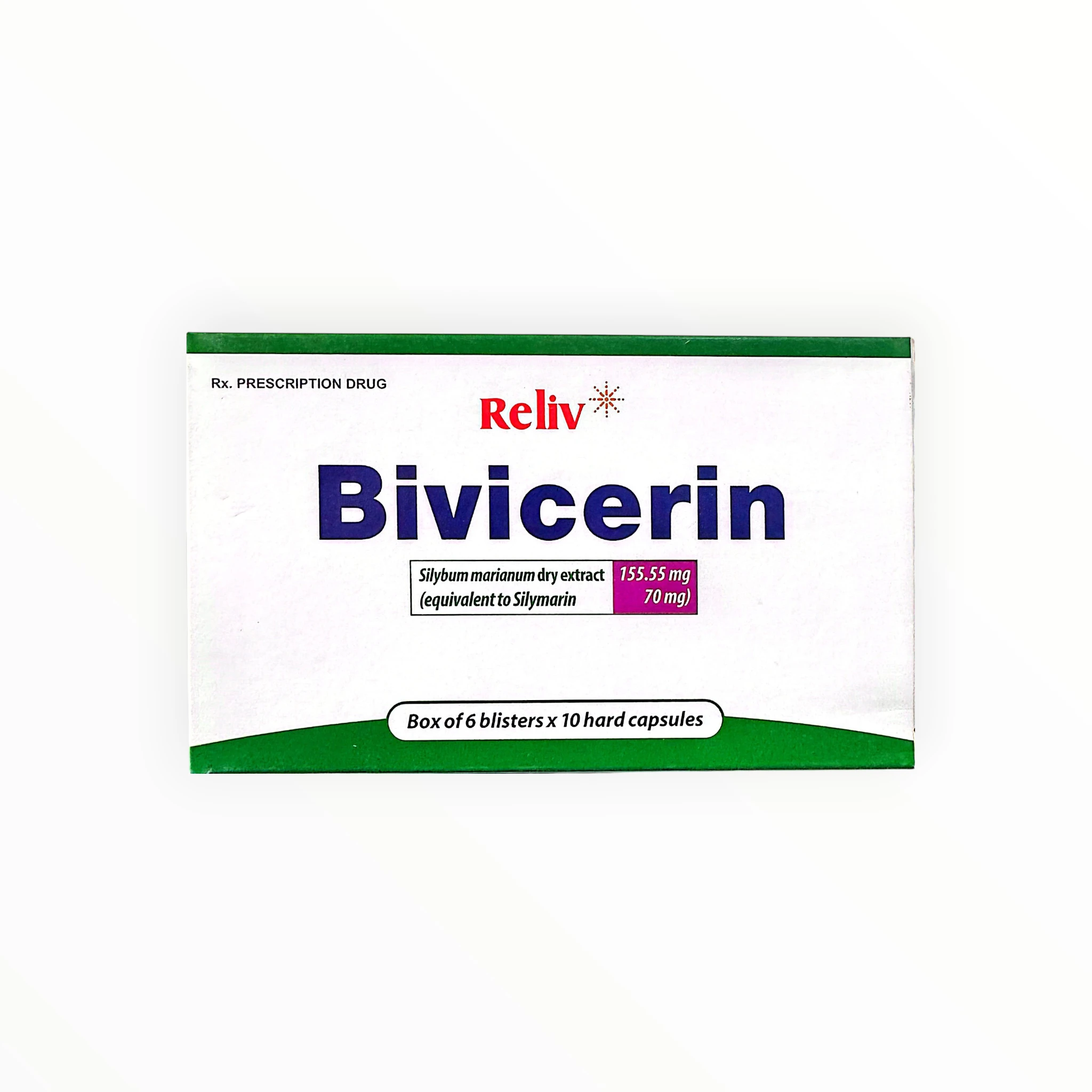 Bivicerin - Hộp 60 viên nang cứng bổ gan Silymarin 70mg 1 Bivicerin - Hộp 60 viên nang cứng bổ gan Silymarin 70mg - hộp 1