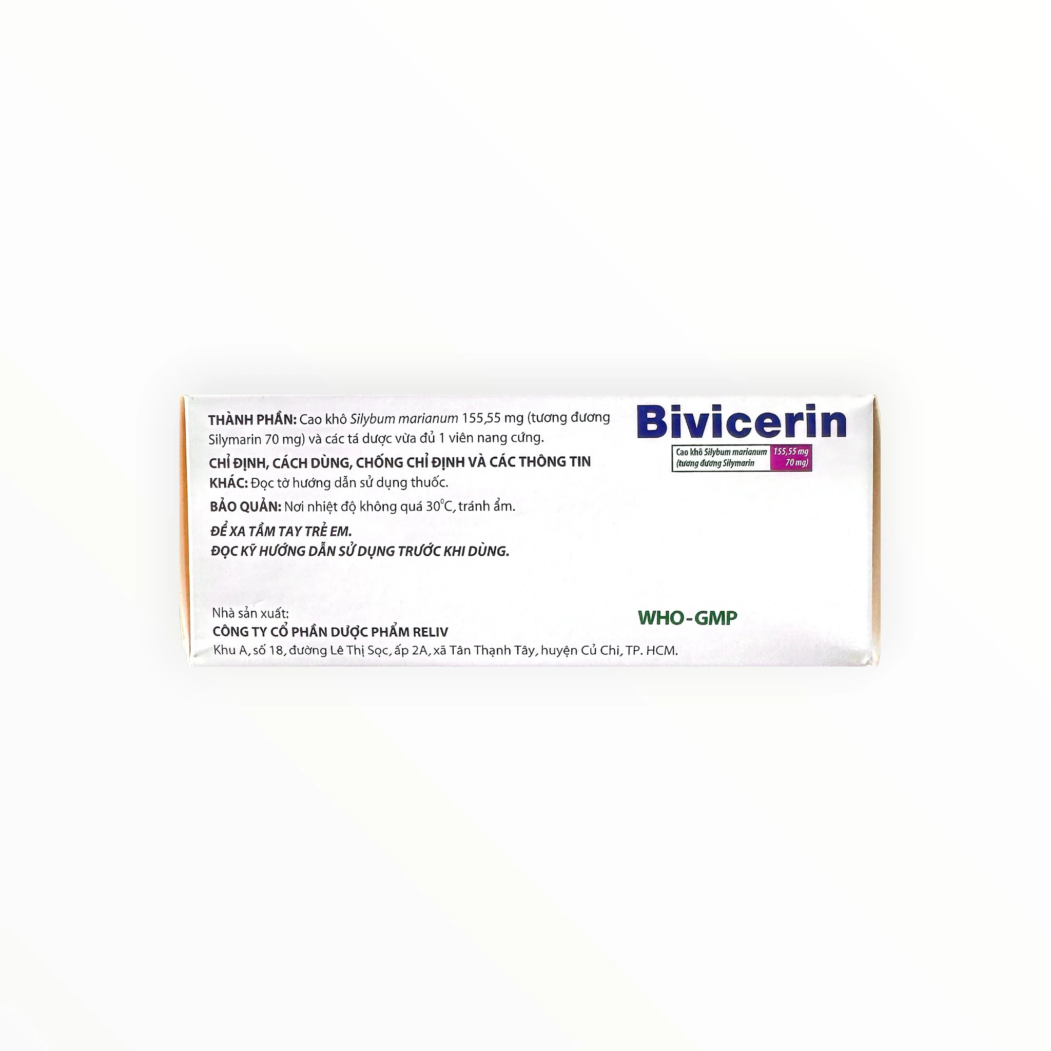 Bivicerin - Hộp 60 viên nang cứng bổ gan Silymarin 70mg 2 Bivicerin - Hộp 60 viên nang cứng bổ gan Silymarin 70mg - hộp 2