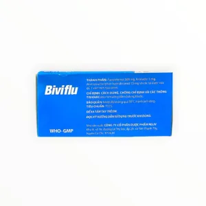 Thuốc Biviflu Paracetamol 500mg, Loratadin 5mg, Dextromethorphan 15mg điều trị cảm cúm (Hộp 6 vỉ x 10 viên) - hộp 3