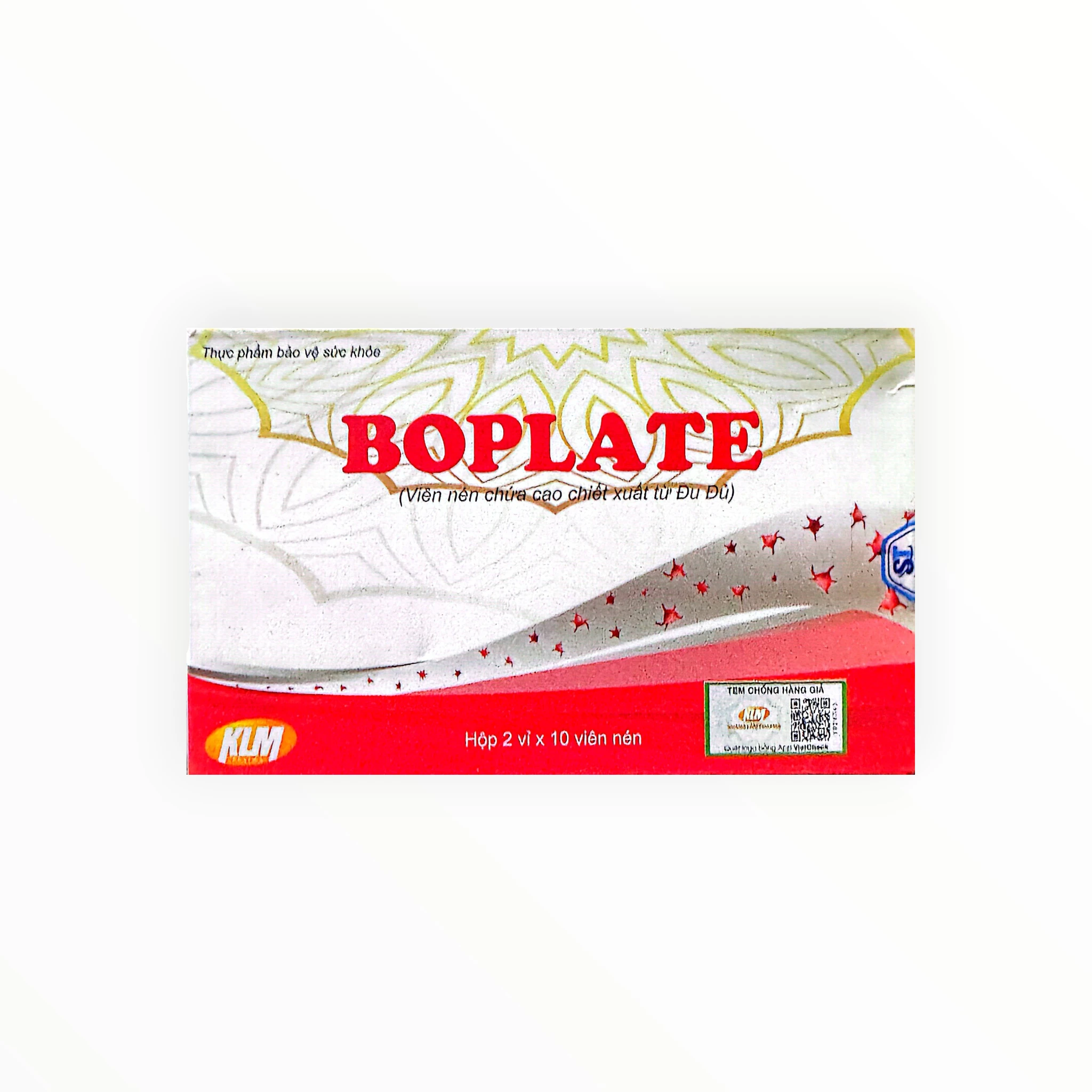Viên nén Boplate cao chiết xuất Đu đủ 1100mg hỗ trợ tăng cường tái tạo tiểu cầu (Hộp 2 vỉ x 10 viên) 1 Viên nén Boplate cao chiết xuất Đu đủ 1100mg hỗ trợ tăng cường tái tạo tiểu cầu (Hộp 2 vỉ x 10 viên) - hộp 1