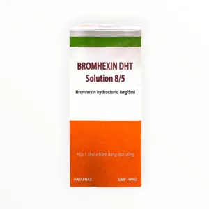 Dung dịch uống Bromhexin DHT 8mg/5ml tiêu nhầy trong viêm phế quản, giãn phế quản, viêm xoang (Hộp 1 chai 60ml) 8 bromhexin dht 8 5 4 1