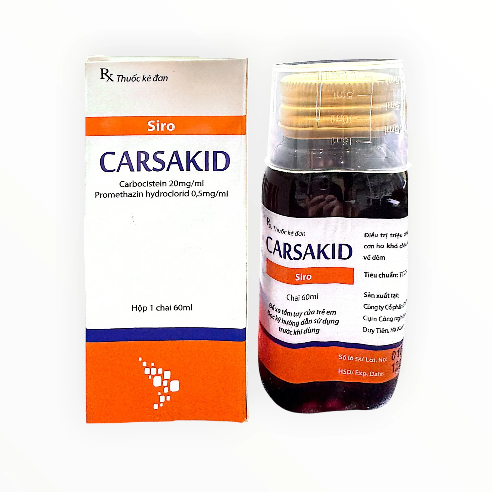 Siro Carsakid Carbocistein, Promethazin trị ho khan gây khó chịu, đặc biệt về đêm (Hộp 1 chai 60ml) 4 carsakid 4 1