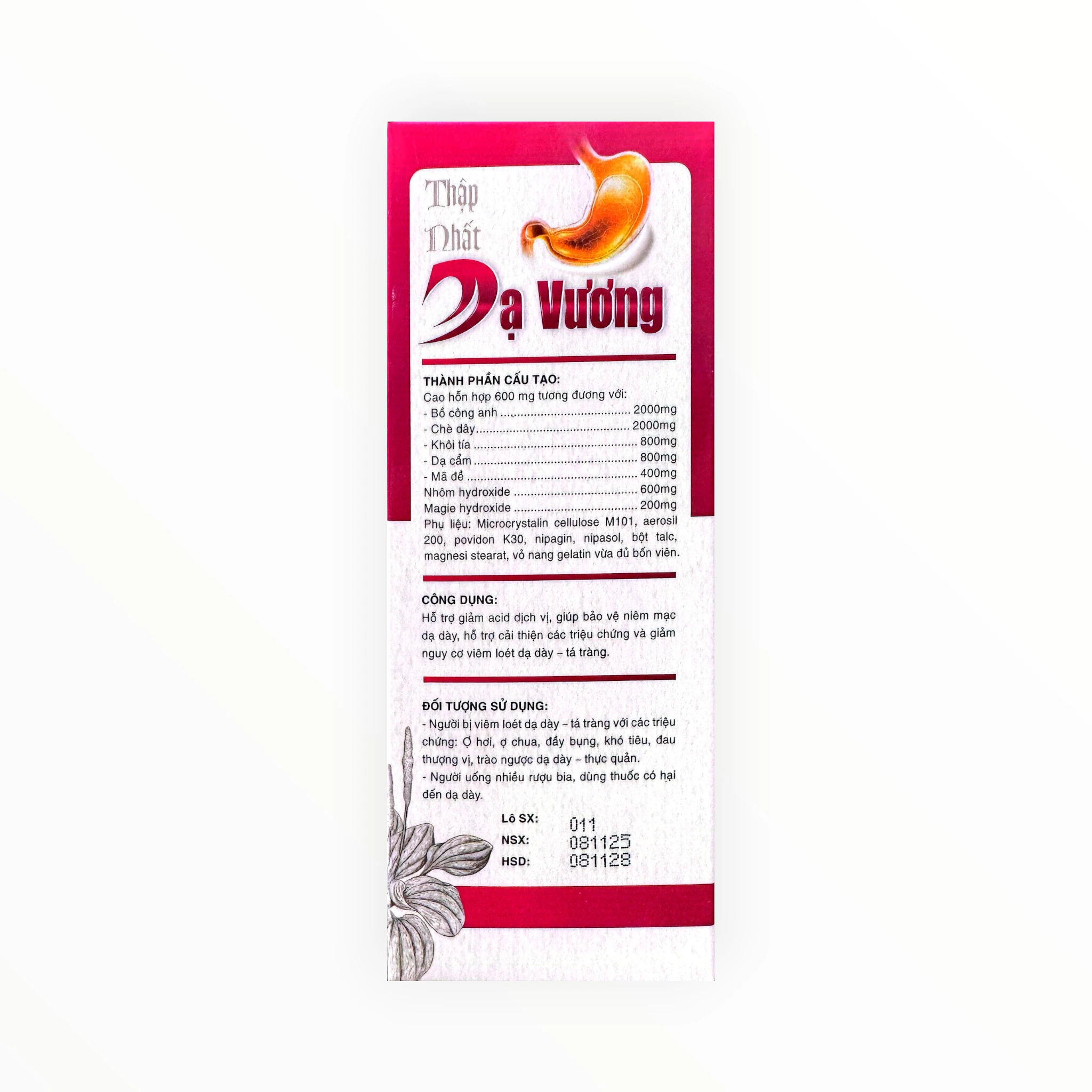 Viên nang Thập Nhất Dạ Vương giảm acid dịch vị, bảo vệ niêm mạc dạ dày (Hộp 30 viên) 3 Thập Nhất Dạ Vương - hộp 3