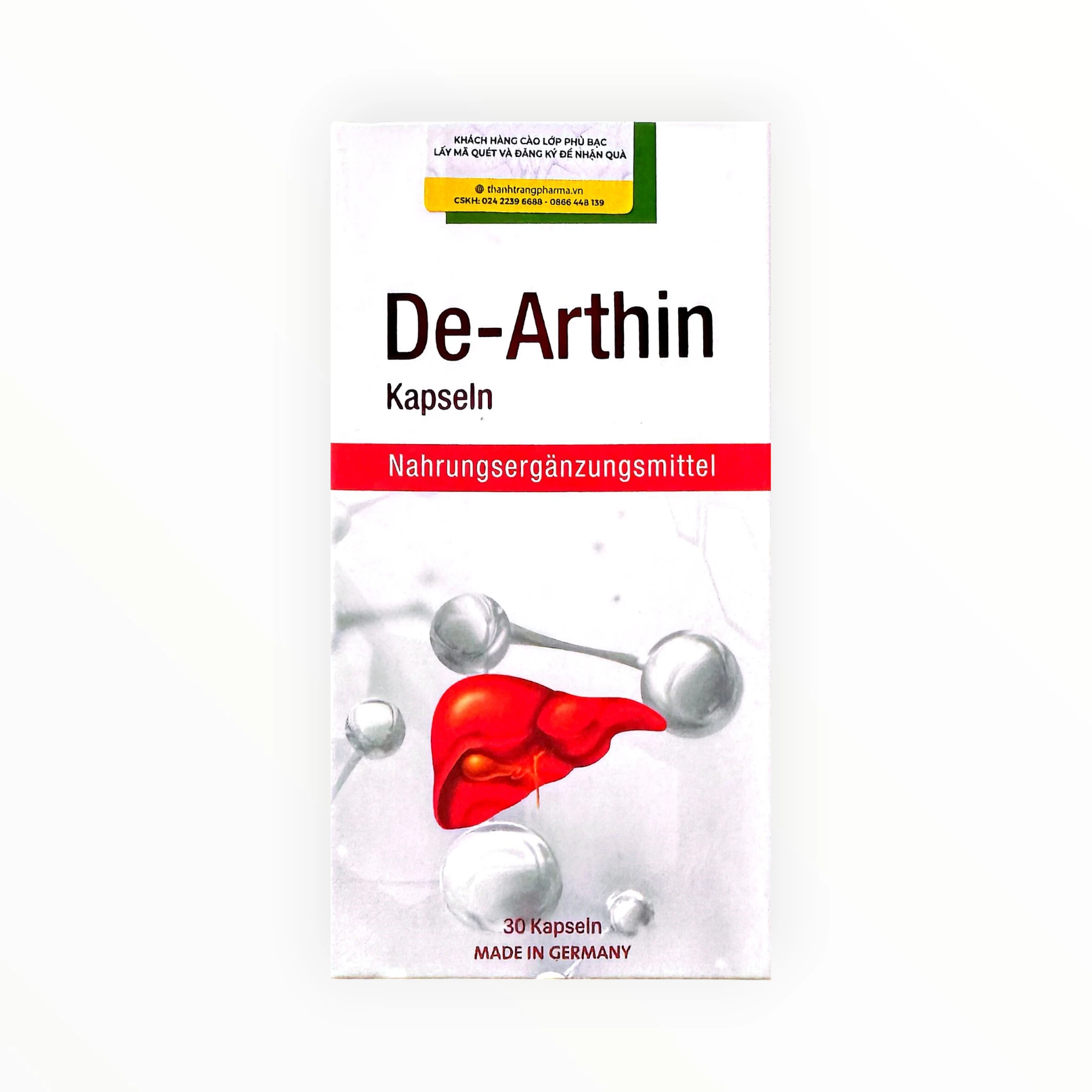 Viên nang De-Arthin hỗ trợ tăng cường chức năng gan, giải độc gan (Hộp 30 viên) 1 De-Arthin Sanct Bernhard - hộp 1