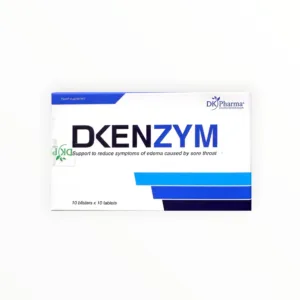 Viên nén DKenzym Papain 1000 IU, Bromelain 60 GDU, Rutoside 30mg hỗ trợ giảm phù nề do viêm họng (Hộp 10 vỉ x 10 viên) - hộp 1