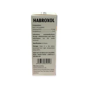 Hộp dung dịch uống Habroxol Dược Hà Nam tiêu đờm